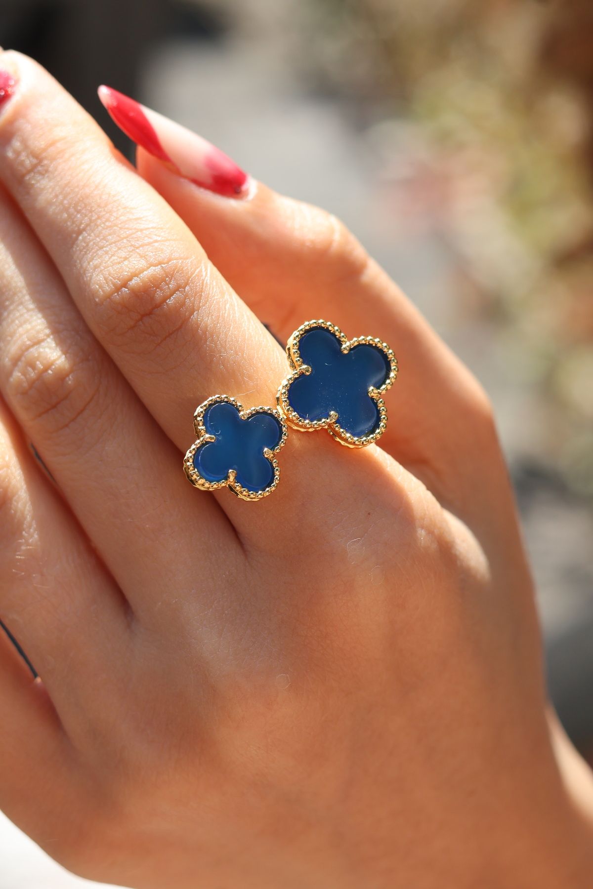 DOLCE QUEEN Kadın Van Cleef Yonca Model Ayarlanabilir Yüzük