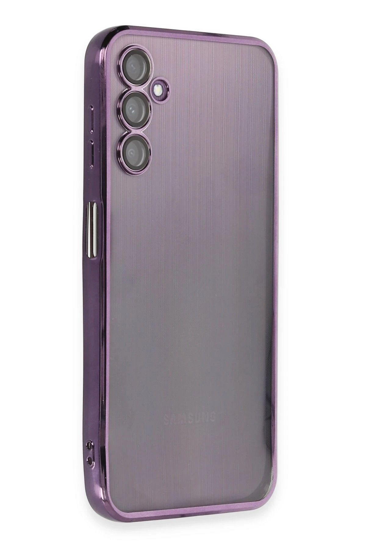 NewFace Samsung Galaxy A14 4G Kılıf Lensli Silikon - Mor YNSMR
