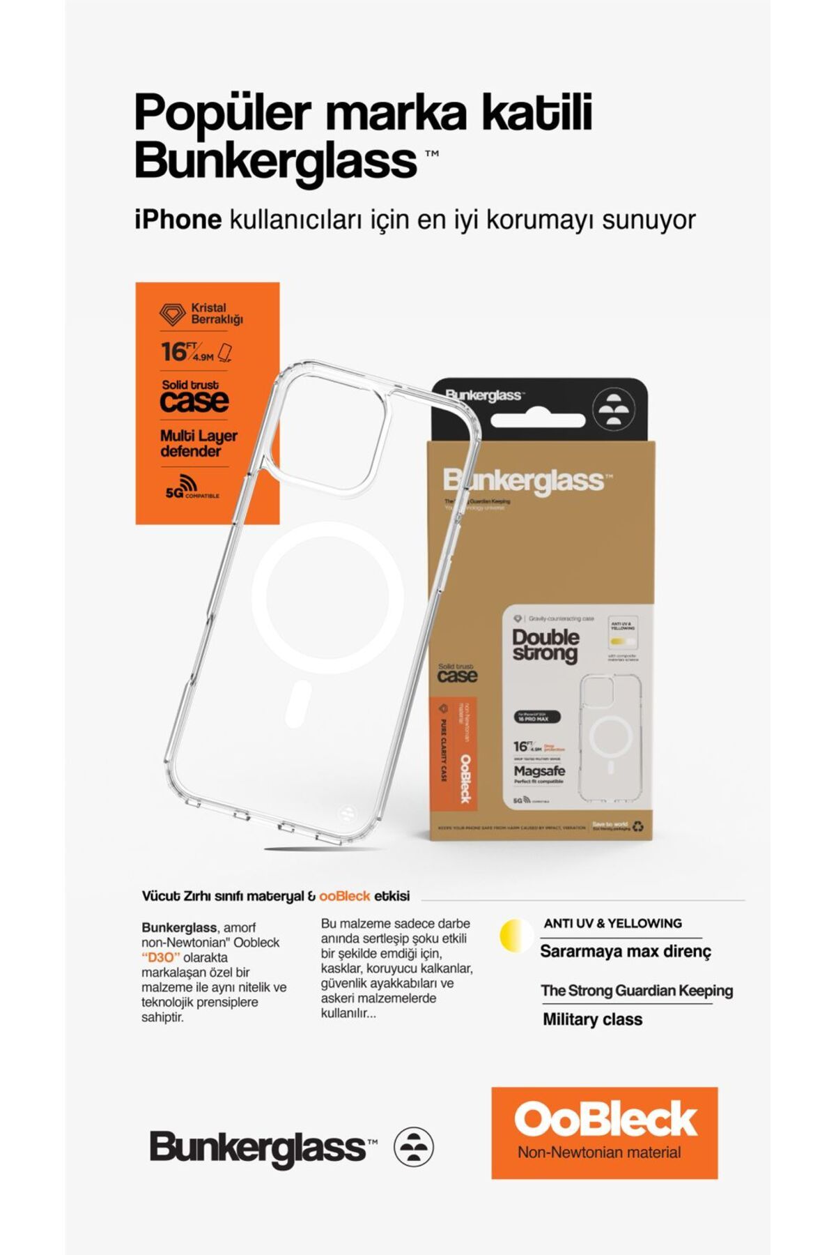 İBERRY BUNKERGLASS 15 PRO MAGSAFE UYUMLU ŞEFFAF KILIF