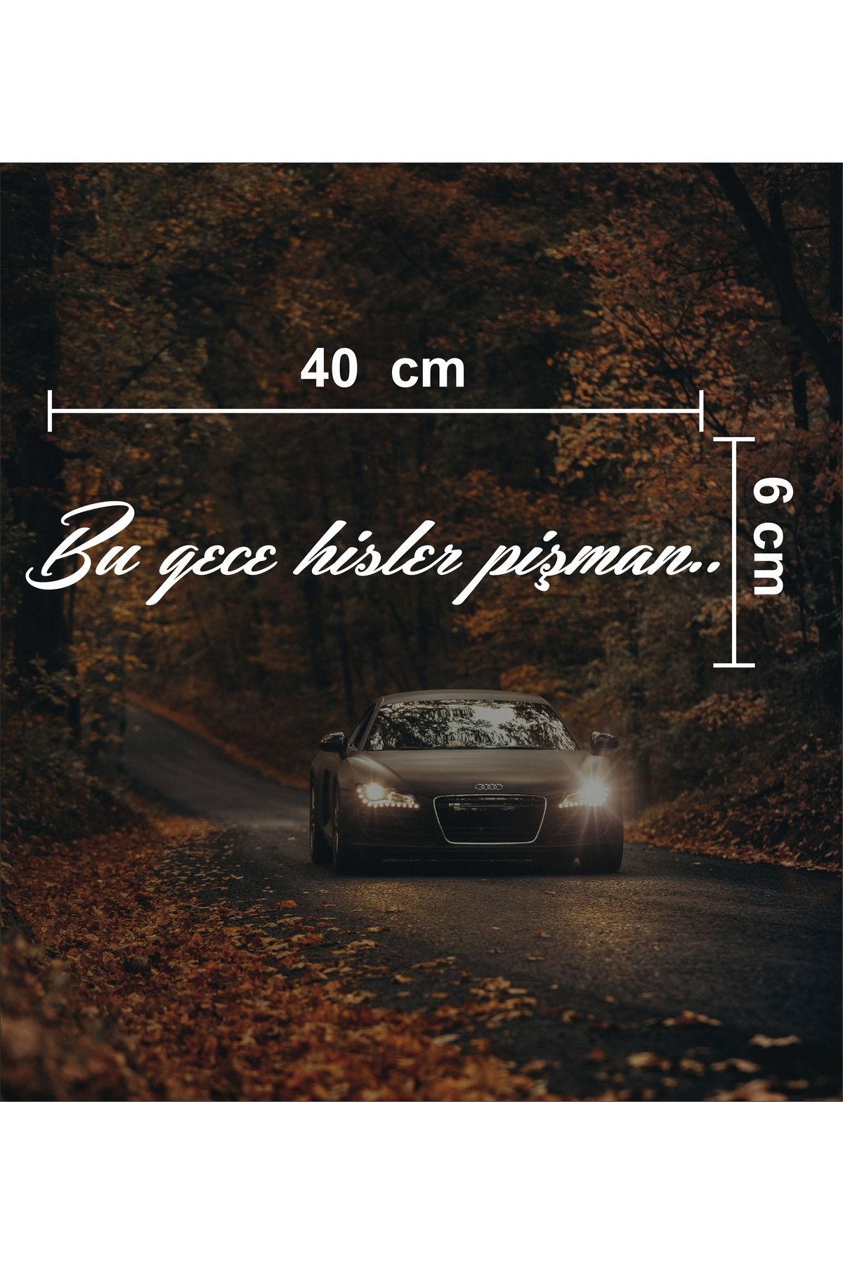 sticker "Bu gece hisler pişman" Araba & Motosiklet Sticker - Etiket - Çıkartma - Modifiye