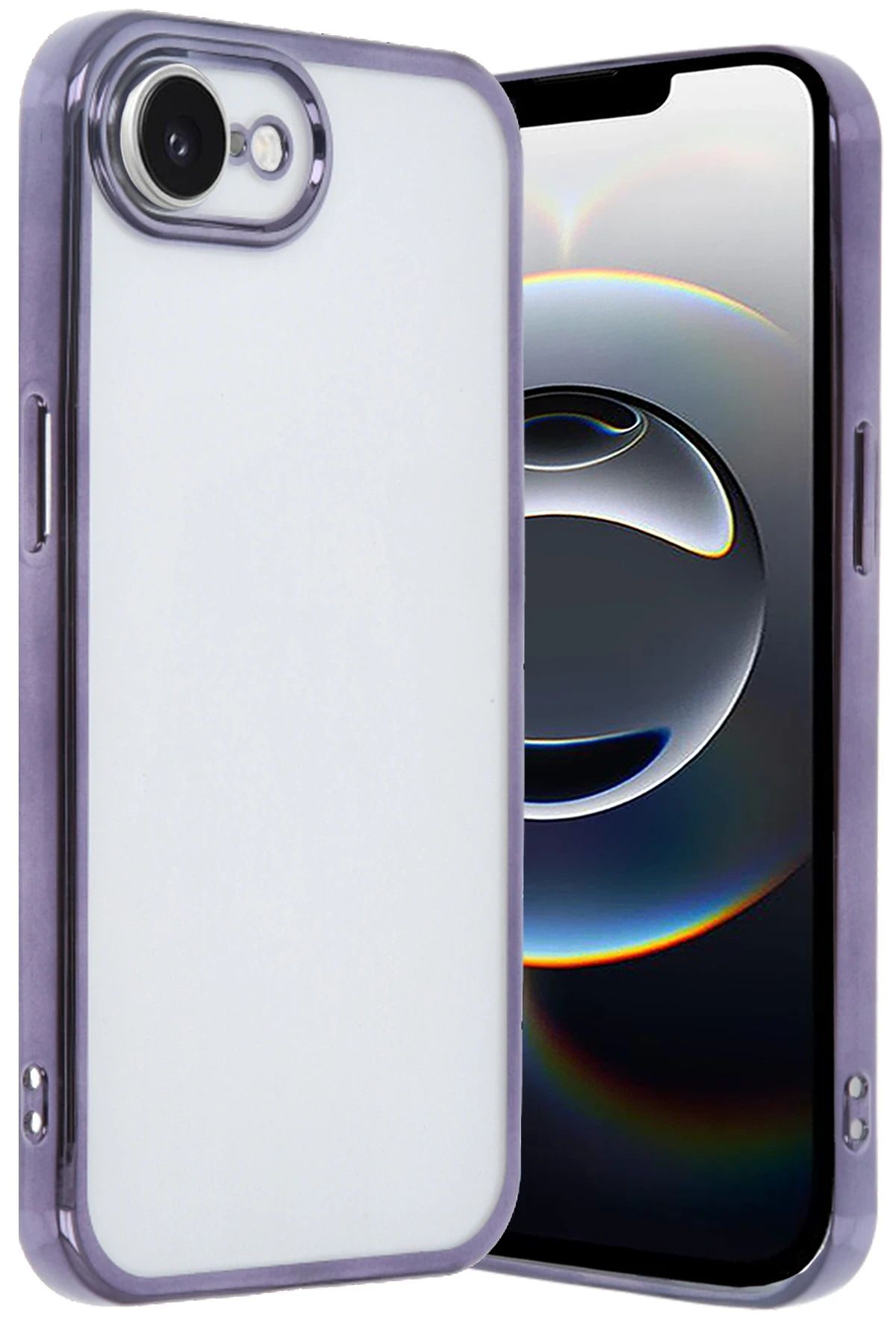 NewFace iPhone 16E Kılıf Lensli Silikon - Mor YNSMR