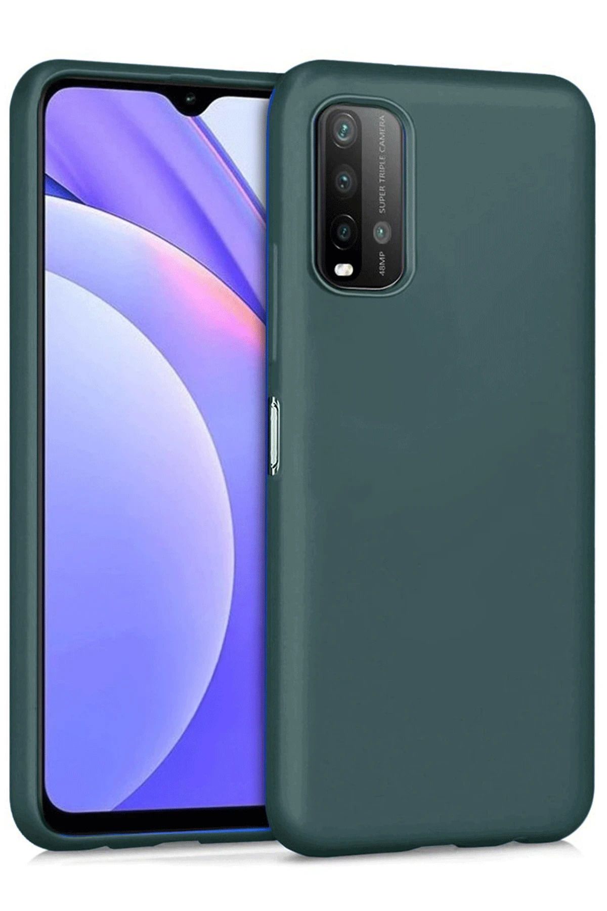 NewFace Xiaomi Redmi 9T Kılıf Nano içi Kadife Silikon - Koyu Yeşil YNSMR