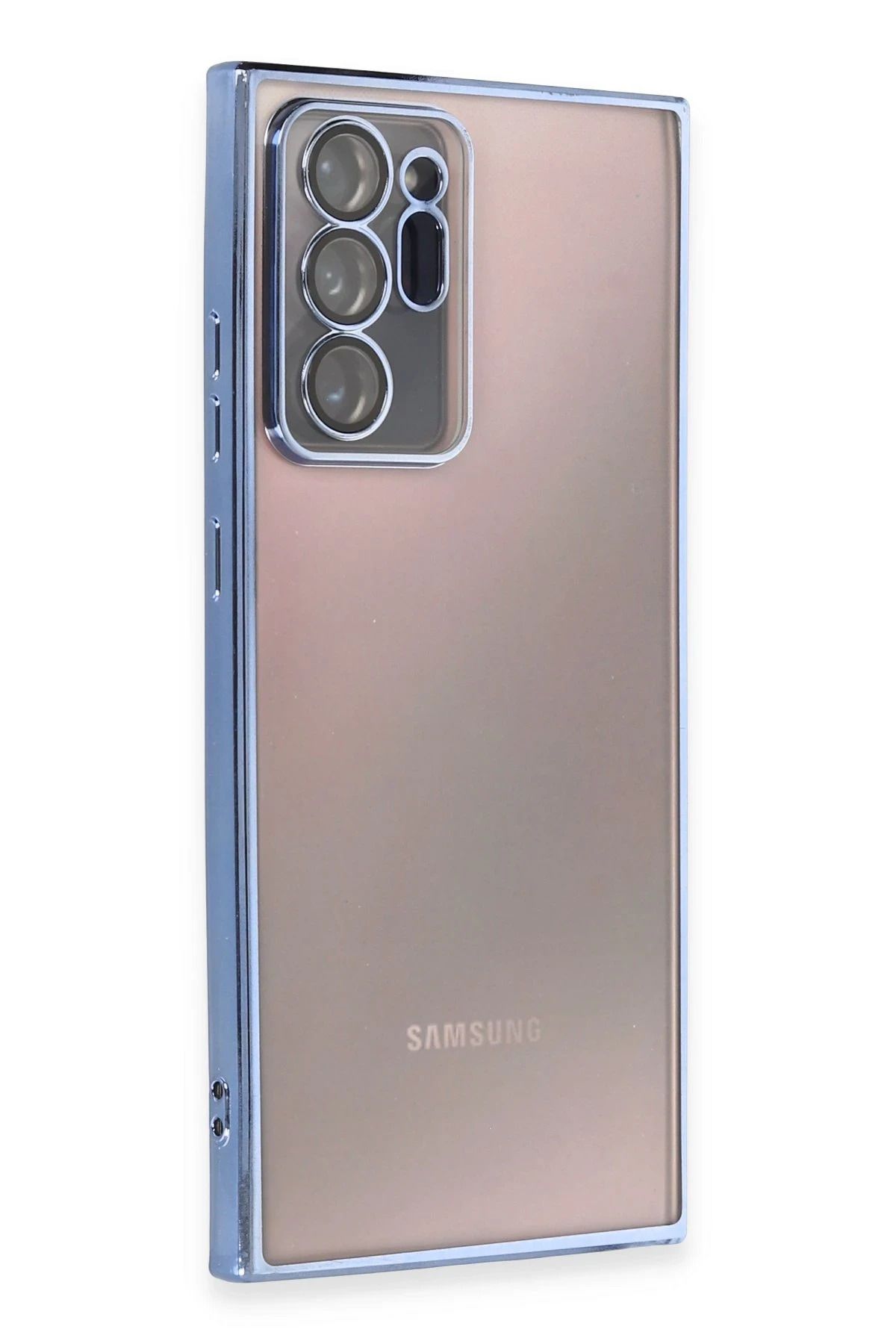 NewFace Samsung Galaxy Note 20 Ultra Kılıf Lensli Silikon - Açık Mavi YNSMR