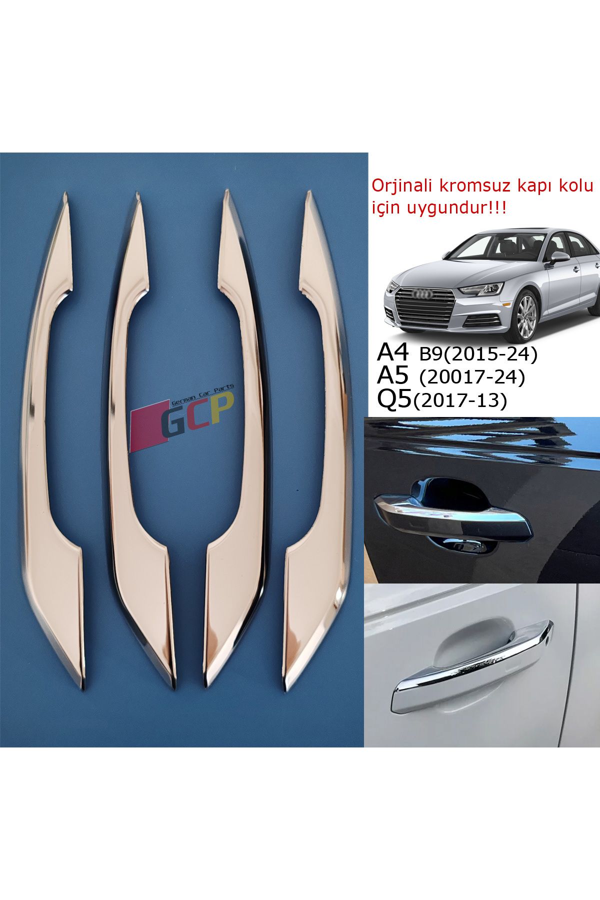 GCP German Car Parts A4 B9 Krom Kapı Kolu Dönüşümü - A5 b9 Krom Kapı Kolu Dönüşümü