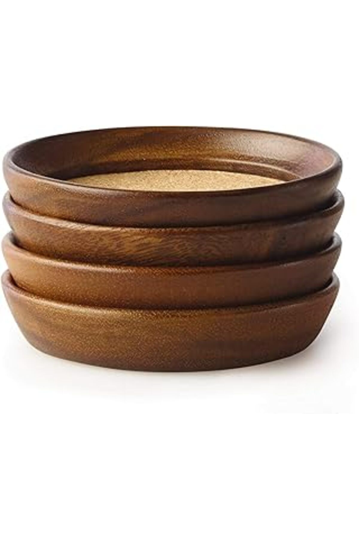 Pİ GLOBAL Kamenstein 4 Parça Set, Doğal Akasya Ağacı Ve Mantar İstiflenebilir Bardak Altlıkları, 4'Lü Set