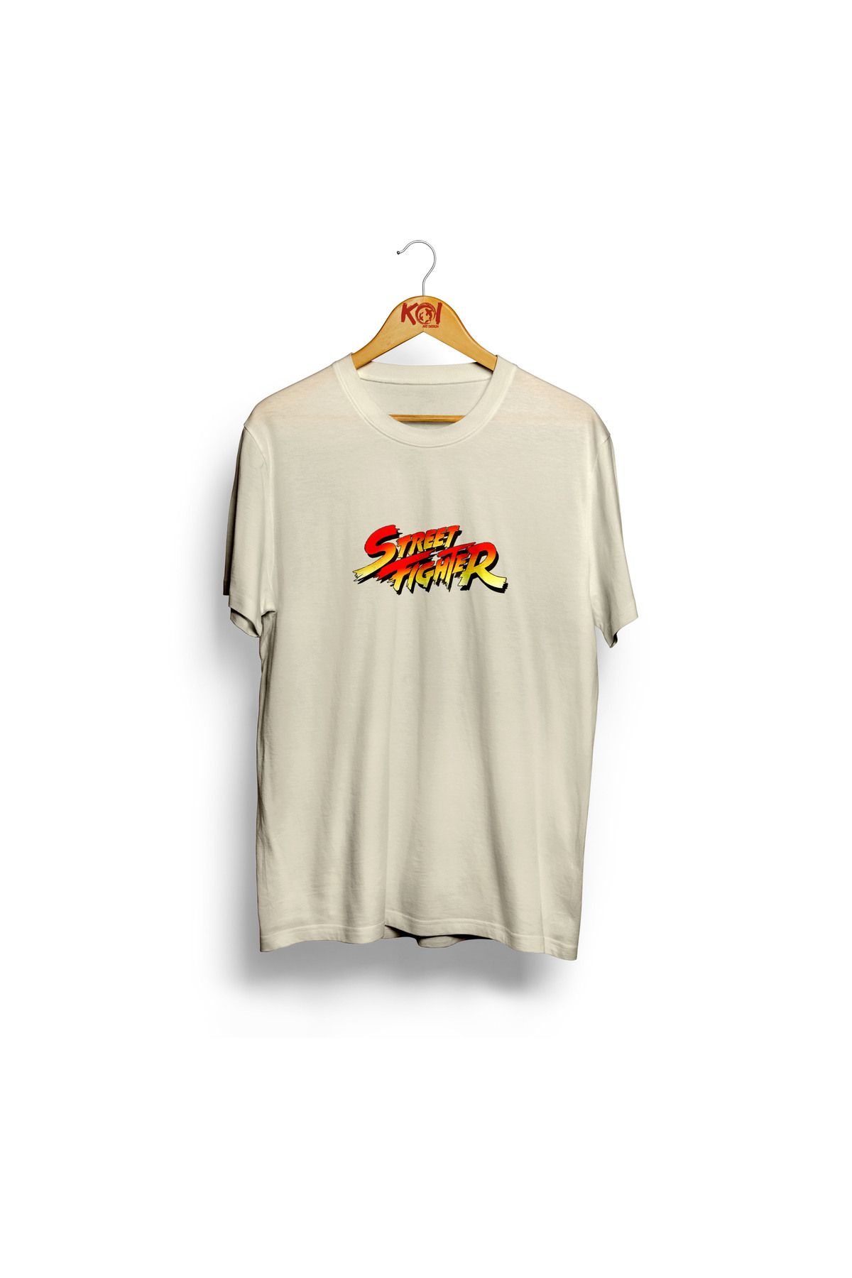 Butik Street Fıghter / Erkek ekru krem Renk T-Shirt / %100 Pamuk Premium Quality / Regular Fit