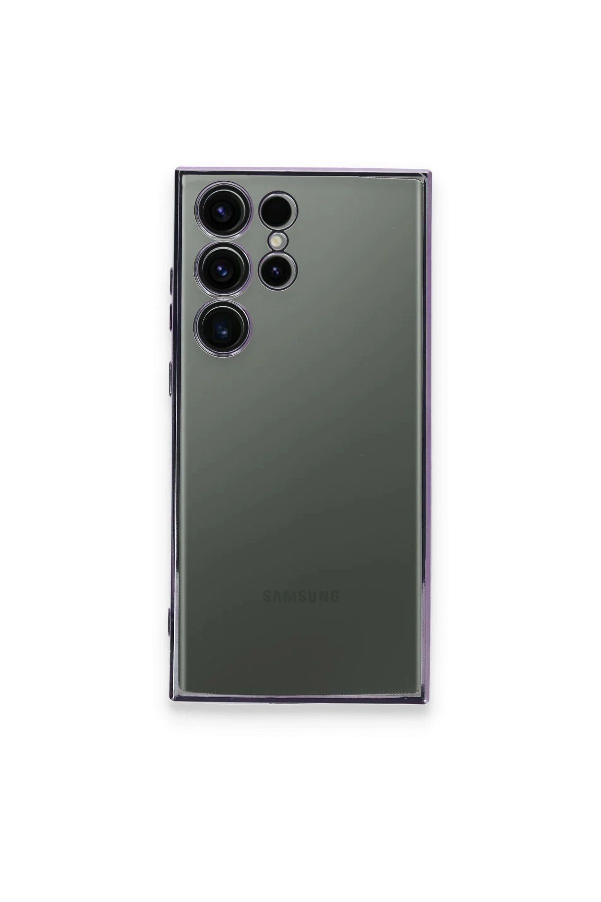 NewFace Samsung Galaxy S23 Ultra Kılıf Lensli Silikon - Mor YNSMR