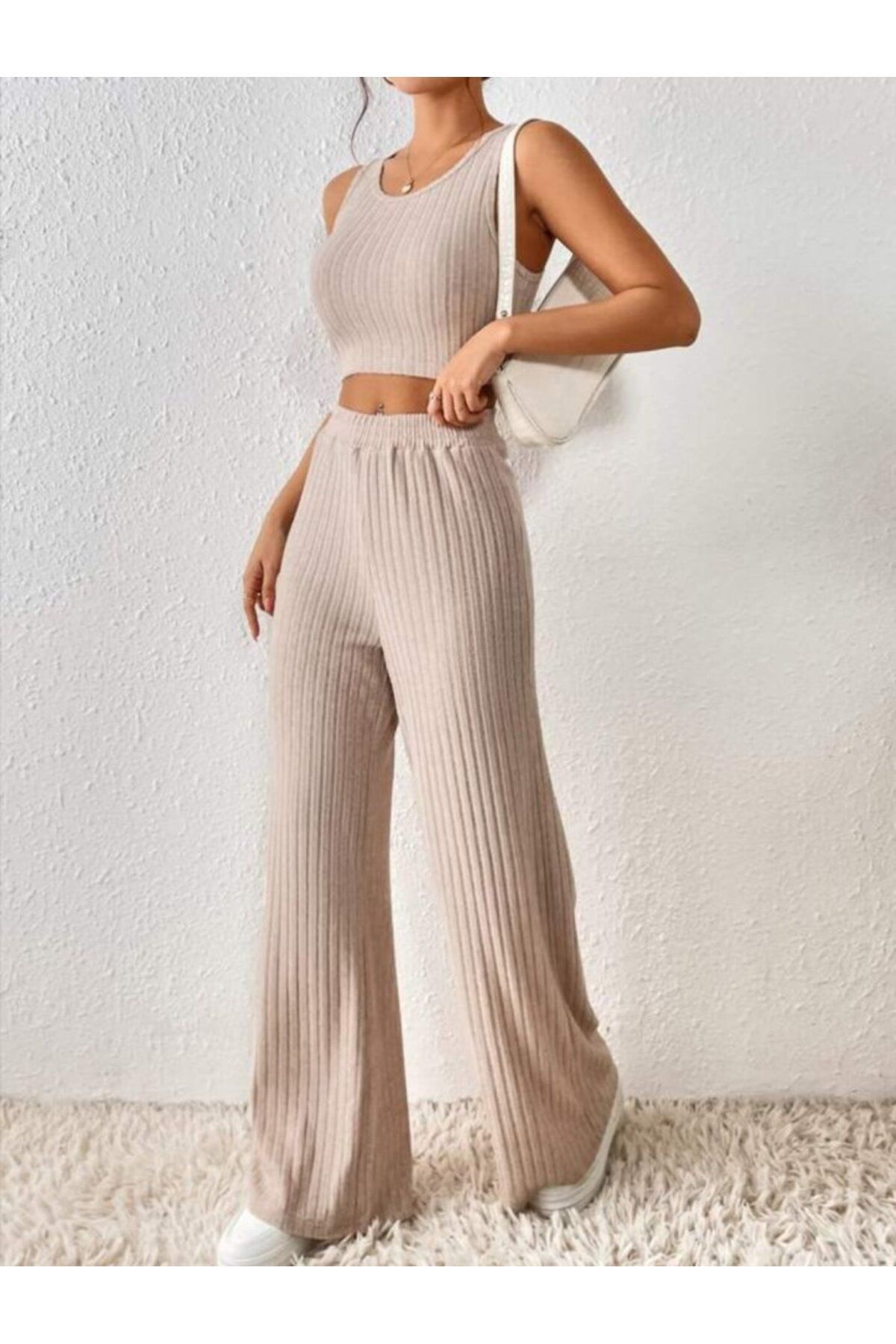 velmorafashion Kadın şardonsuz Kaşkorse Kumaş Ikili Takım