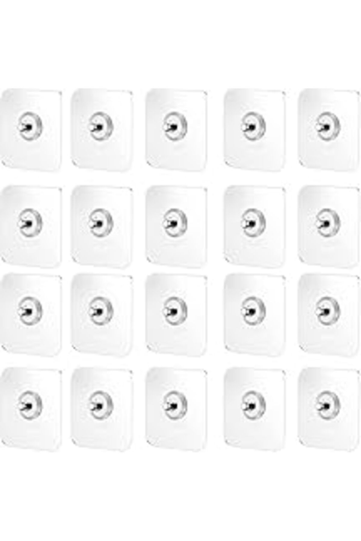 Pazarcan Kuzey Kendinden Yapışkanlı Vida, 20'li Set, 6 Kg Taşıma Kapasiteli, 60x60mm Şeffaf