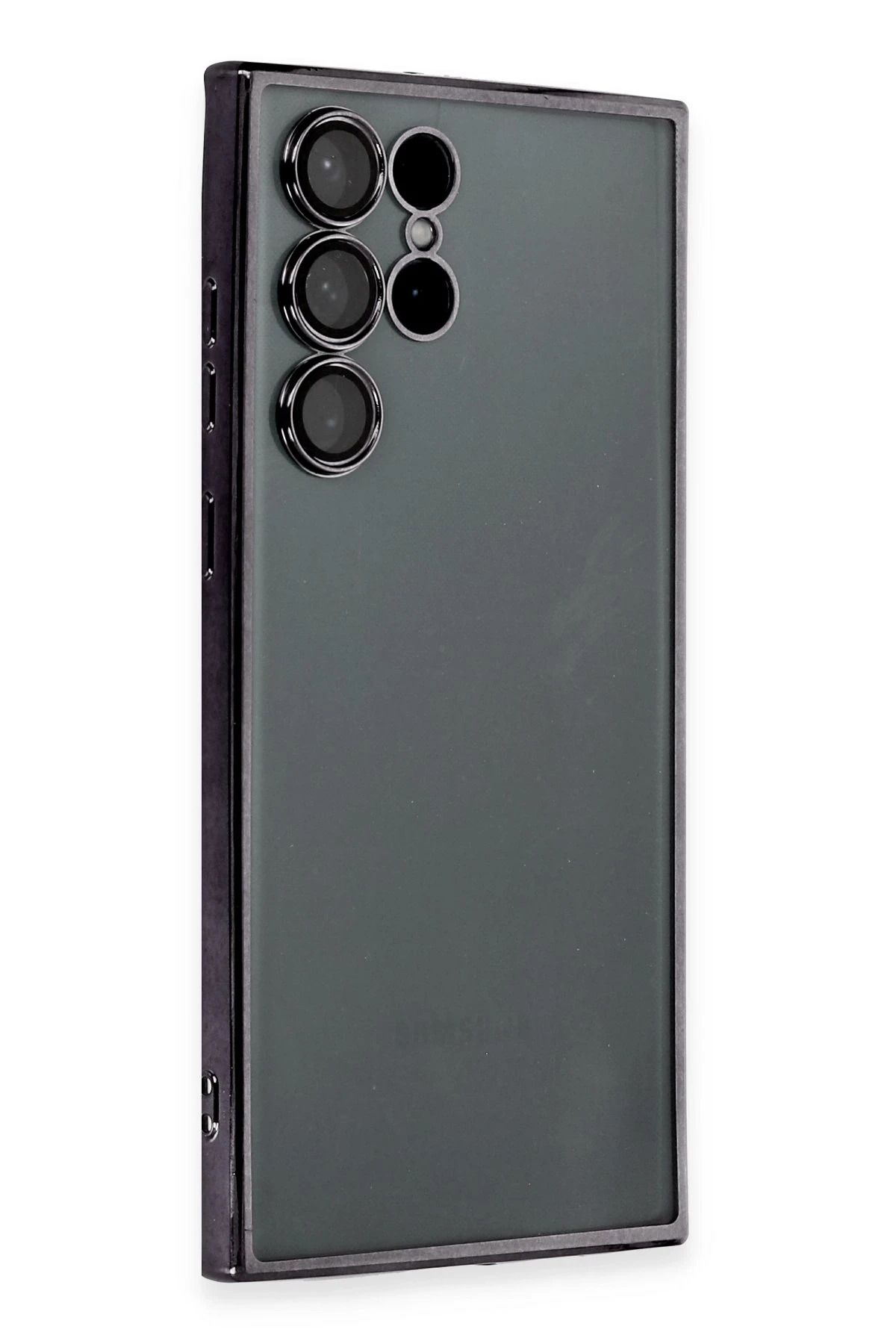 NewFace Samsung Galaxy S22 Ultra Kılıf Lensli Silikon - Siyah YNSMR
