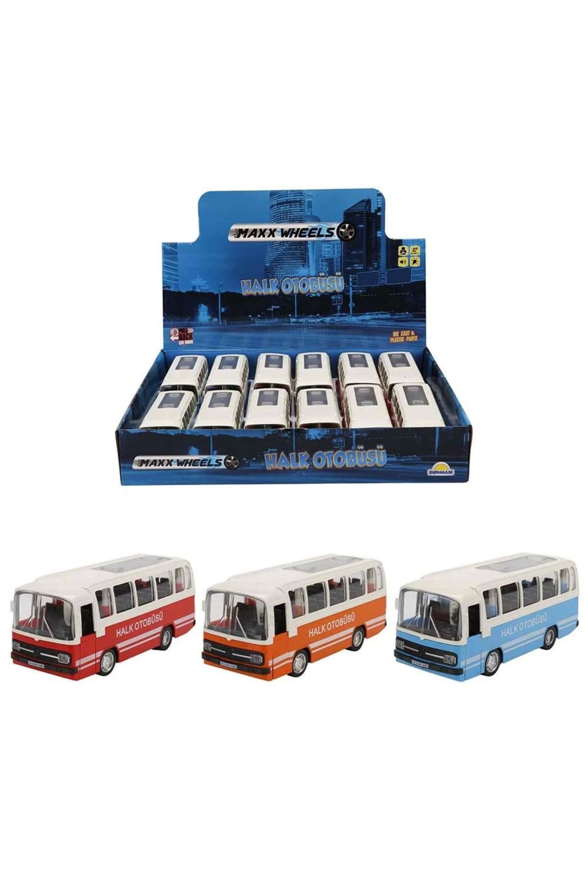 feifei Maxx Wheels Sesli ve Işıklı Nostaljik Halk Otobüsü 15 cm - 83166 - 1 Adet Fiyatıdır