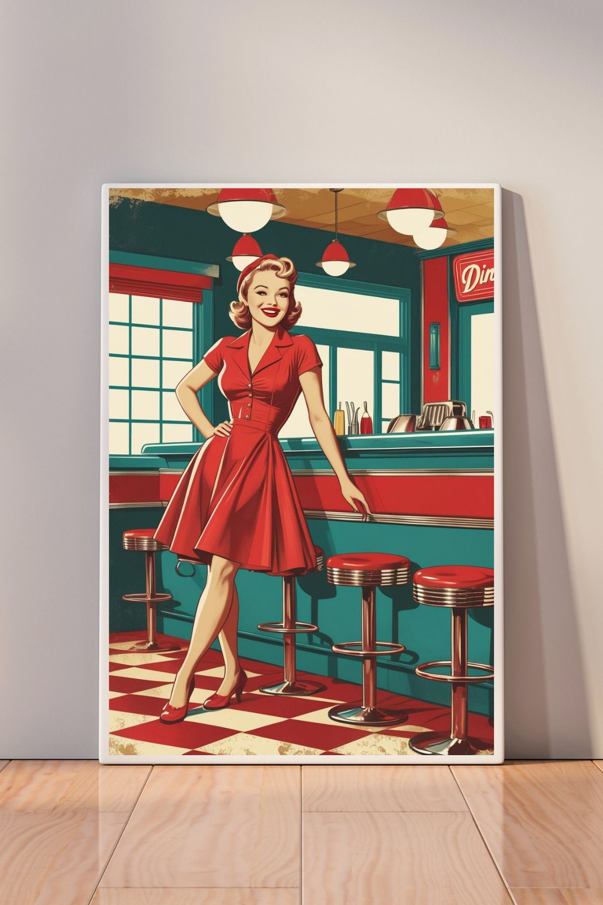 Dekorella Vintage Retro Çerçeve Görünümlü 40x60 cm Dekota Tablo – 3 mm Kalınlık T1021