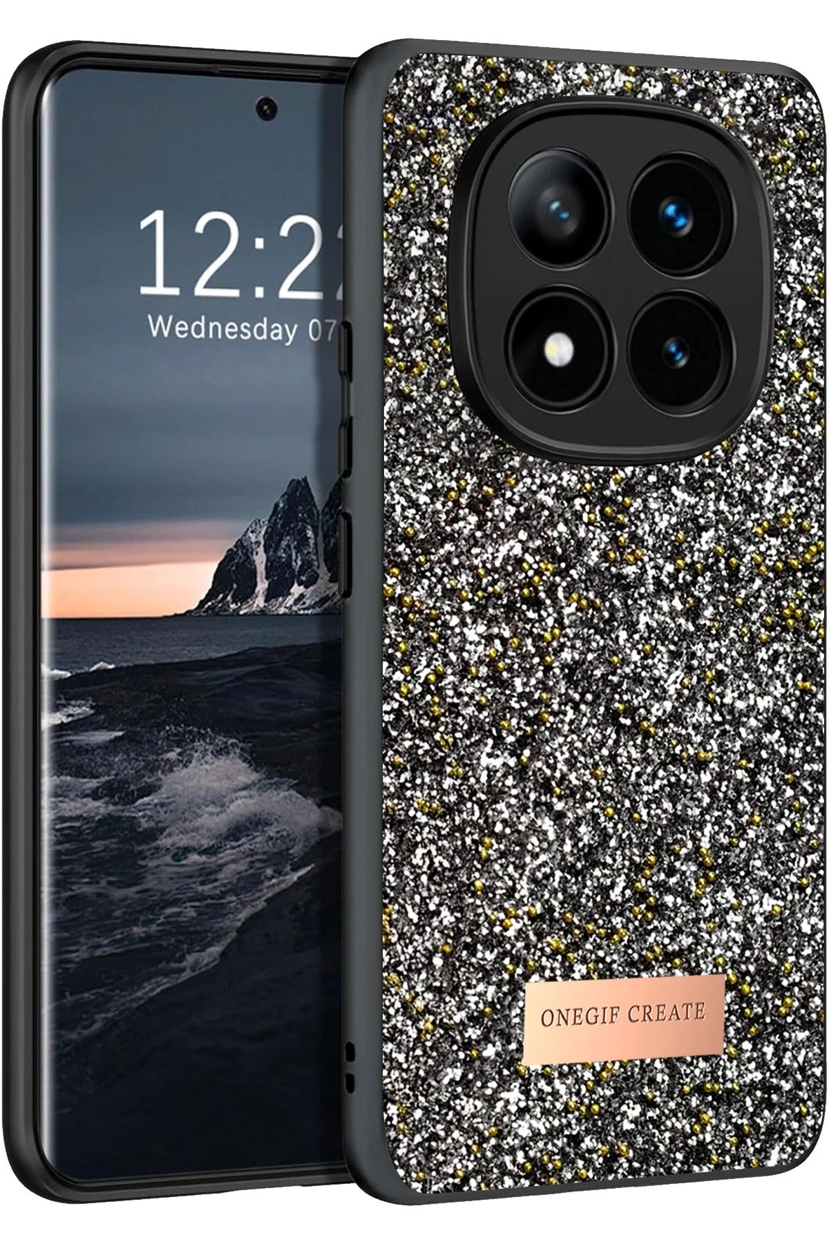 ONEGIF Xiaomi Redmi Note 14 Pro 4G Bright Simli Kapak - Gümüş YNSMR