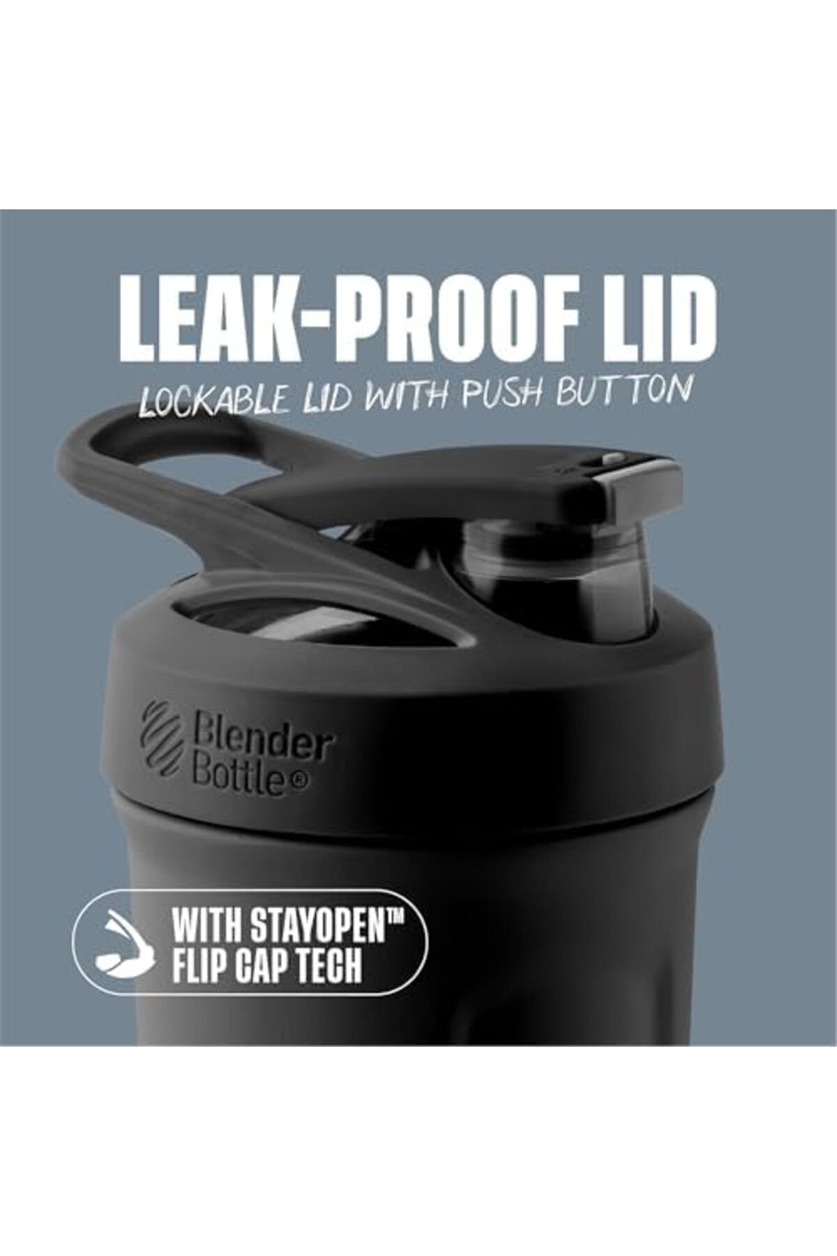 Blender Bottle-Strada Insulated Shaker with Locking Lid, 24-Ounce, Black 3
