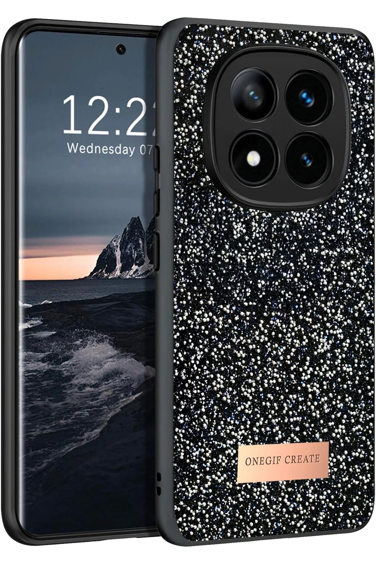 ONEGIF Xiaomi Redmi Note 14 Pro 4G Bright Simli Kapak - Siyah YNSMR