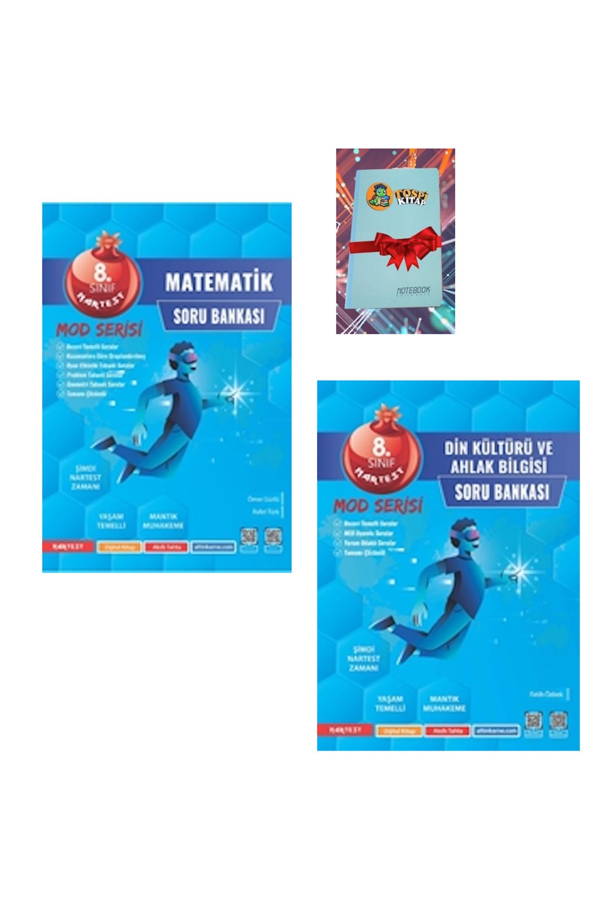 Nartest Yayınları 8. Sınıf Mod MATEMATİK + DİN KÜLTÜRÜ Soru Bankası ( NOT DEFTERİ HEDİYE)