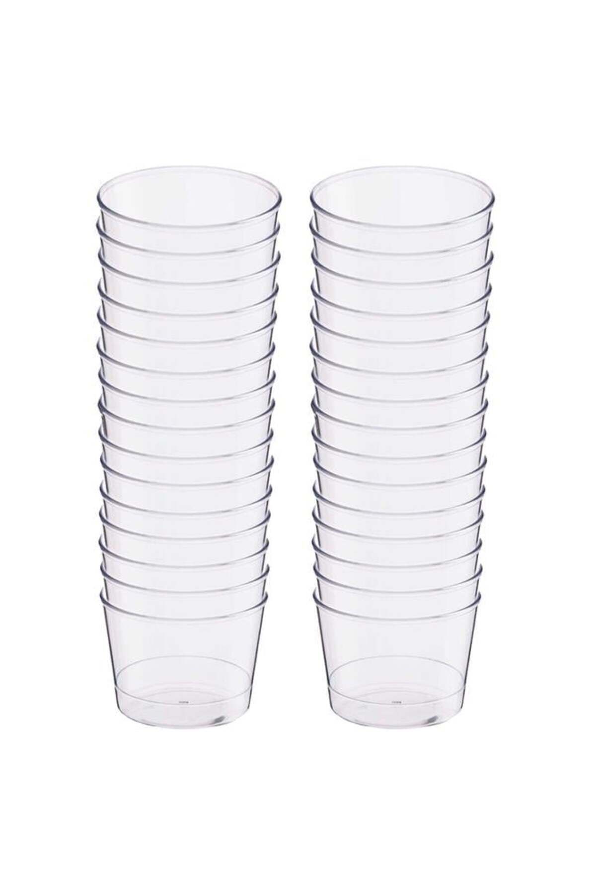 alsepeteavm Plastik Kristal Silindir Tatlı Kasesi 250cc 30lu