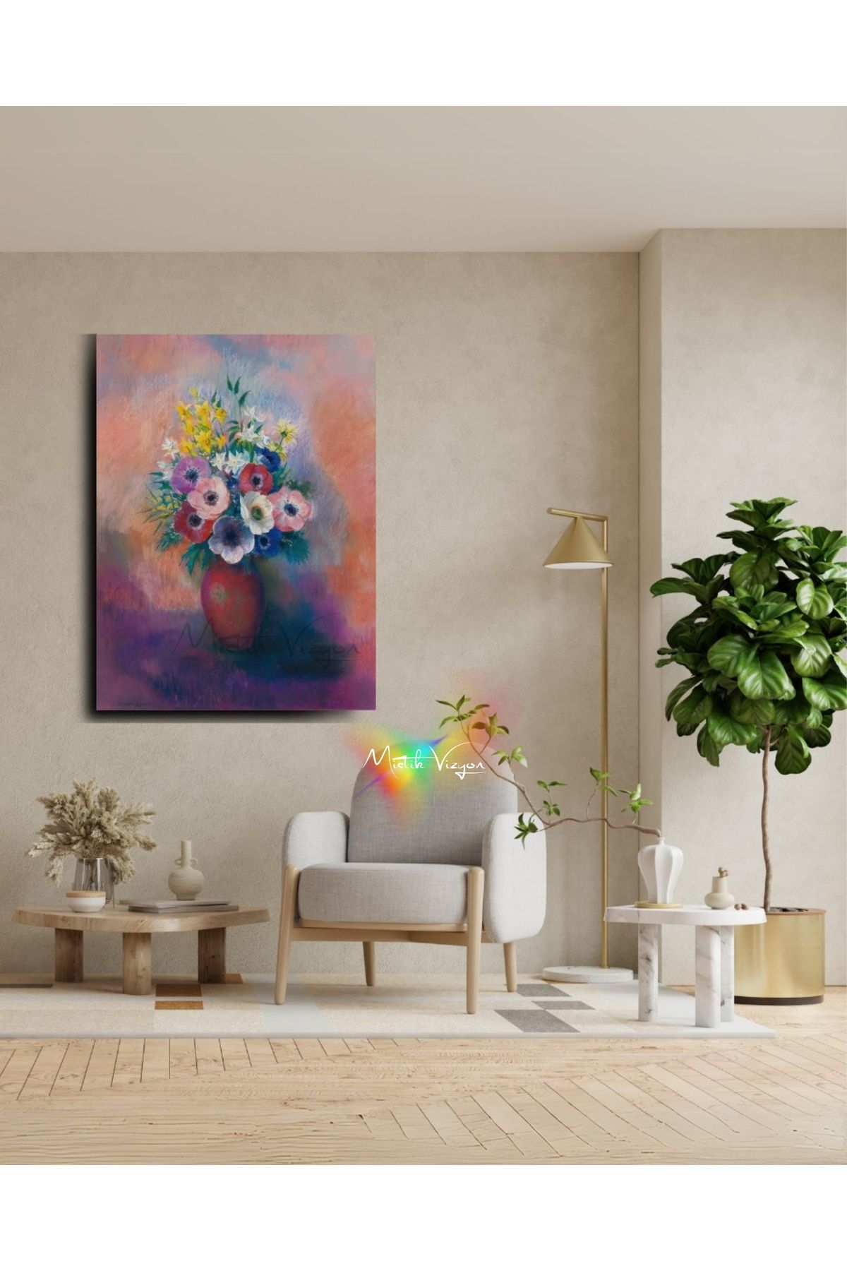 Mystic Art Vazo D’anémones – Odilon Redon (1840-1916) Kanvas Tablo