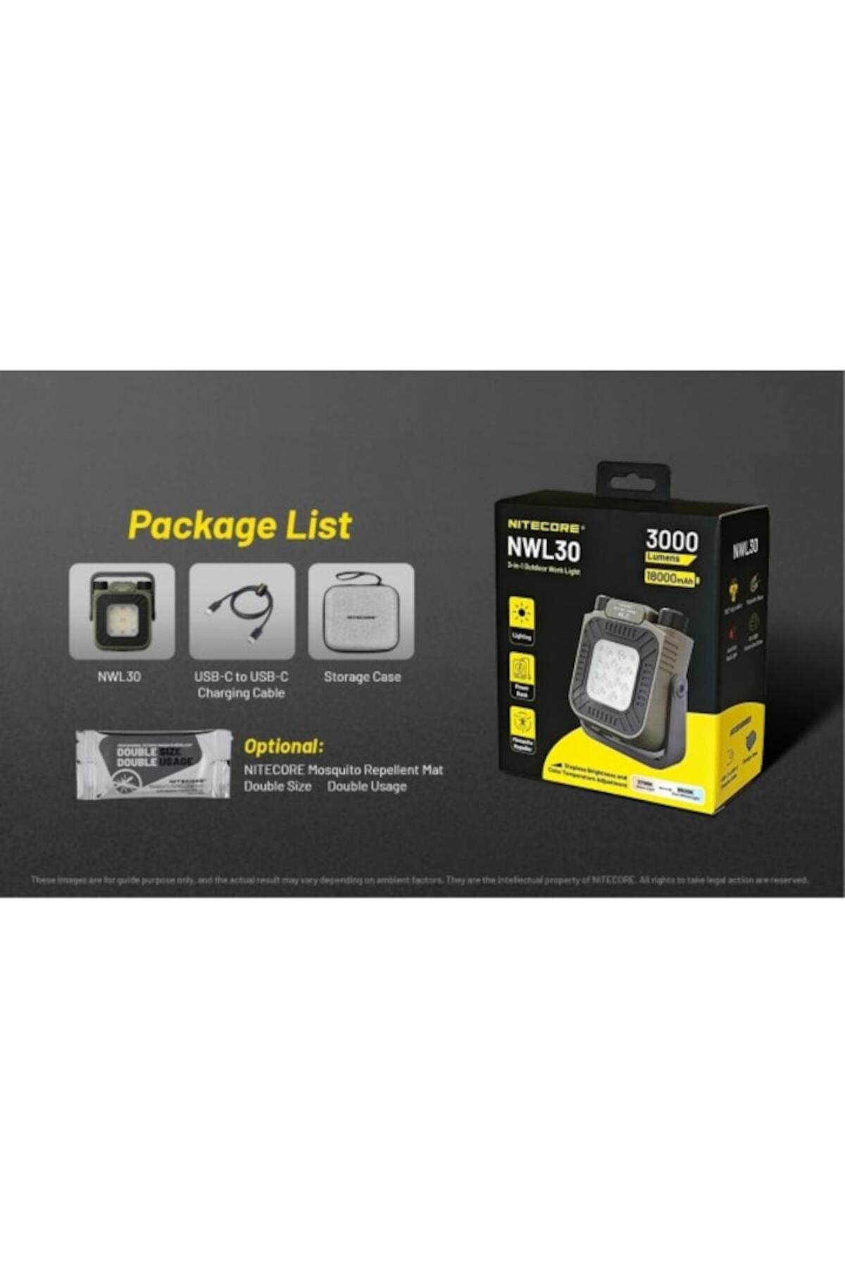 Nitecore-3-in-1 Rechargeable LED Flashlight, Nitecore NWL30 3