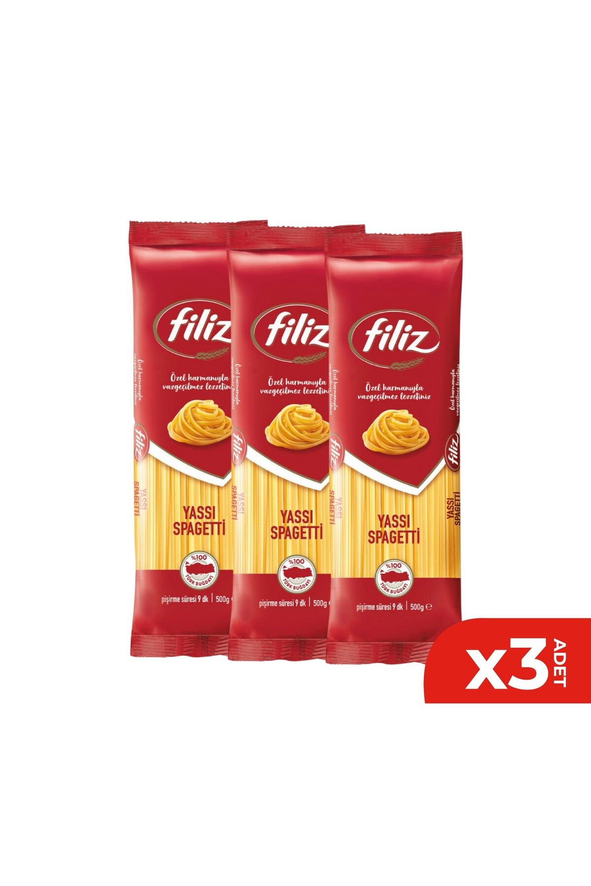 FİLİZ Filiz Yassı Spagetti 500 GR. 3Lü Set