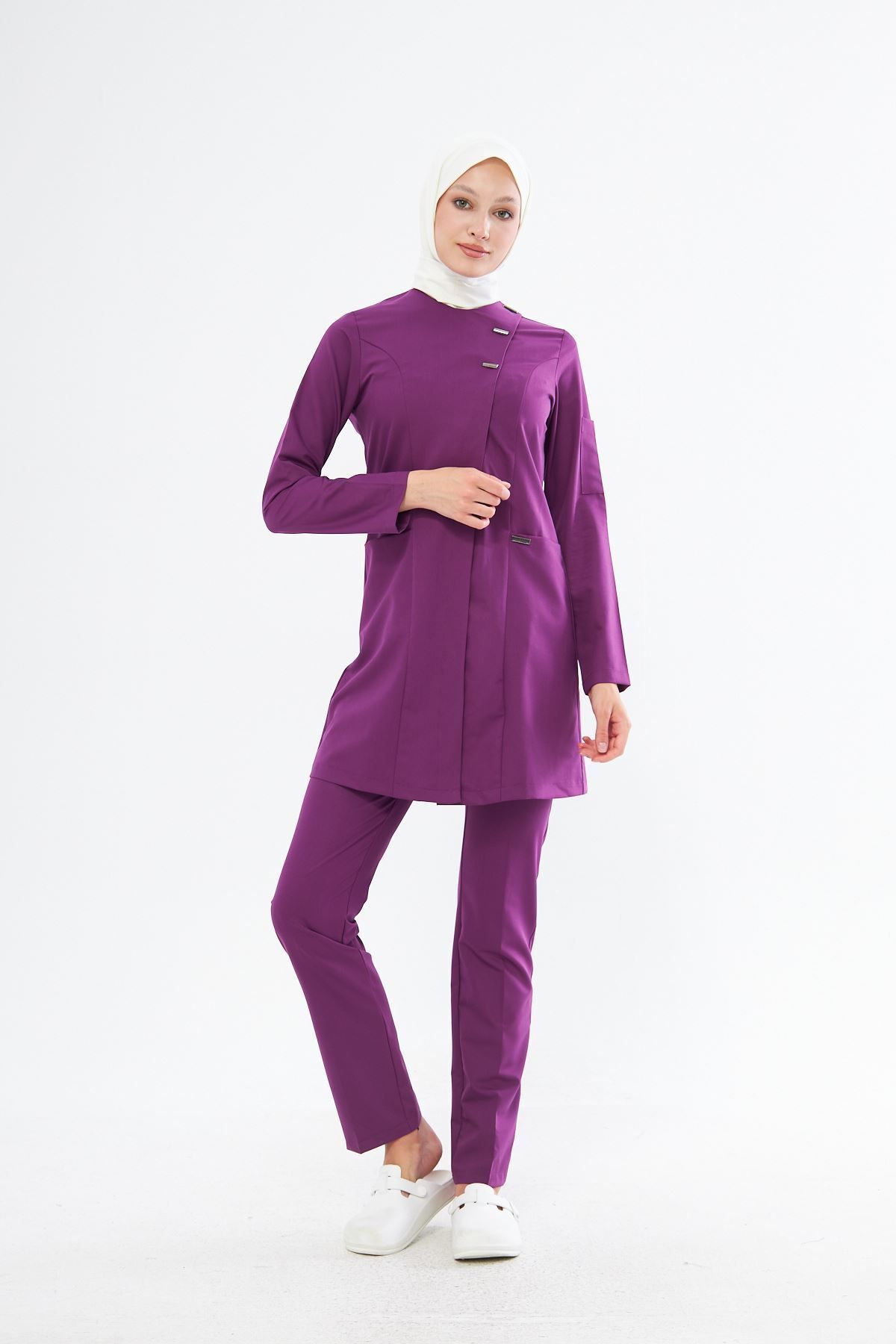 Onur Forma Scrubs Elegance Kadın Tesettür Takım - Eflatun