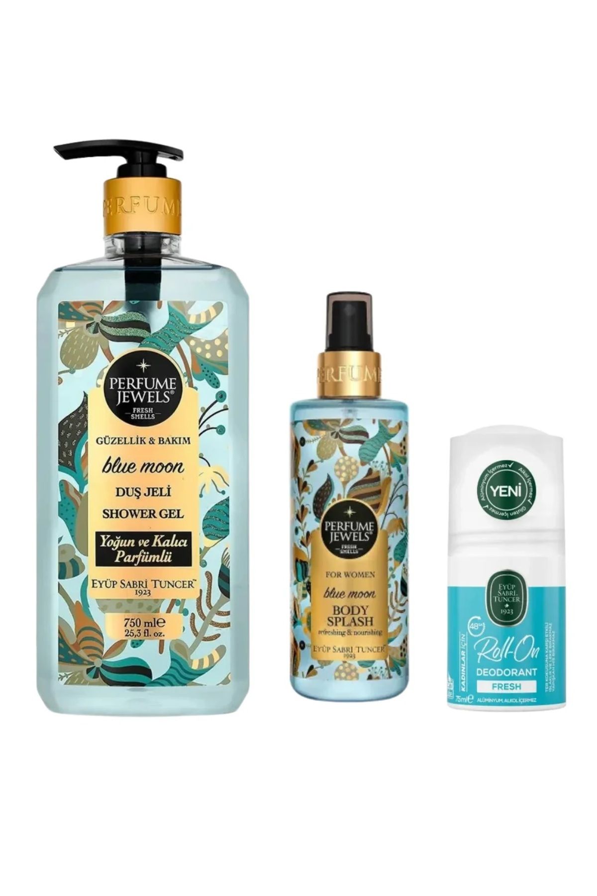 Eyüp Sabri Tuncer BLUE MOON ÜÇLÜSÜ, DUŞ JELİ, BODY SPLASH, ROLL ON