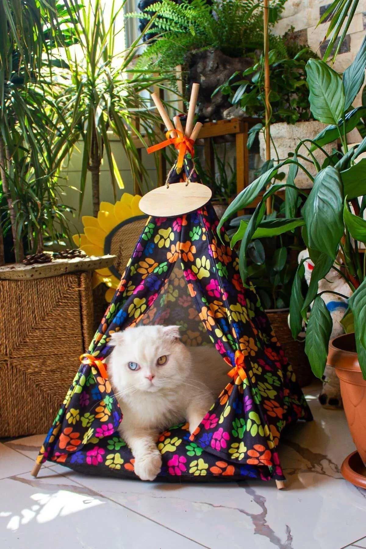 GOBYPET Yıkanabilir Kedi, Köpek Çadırı, Kedi Köpek Evi, Kolay Kurulabilir