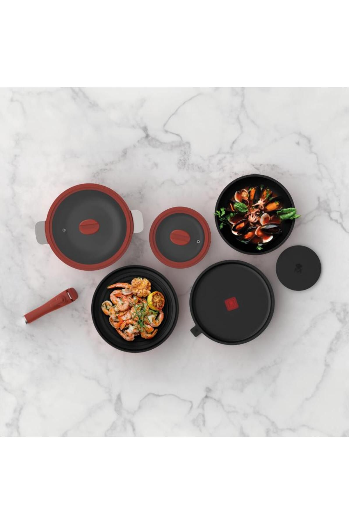 MasterPro-SHARE PLAY Set of 10 non-stick cookware, red 11