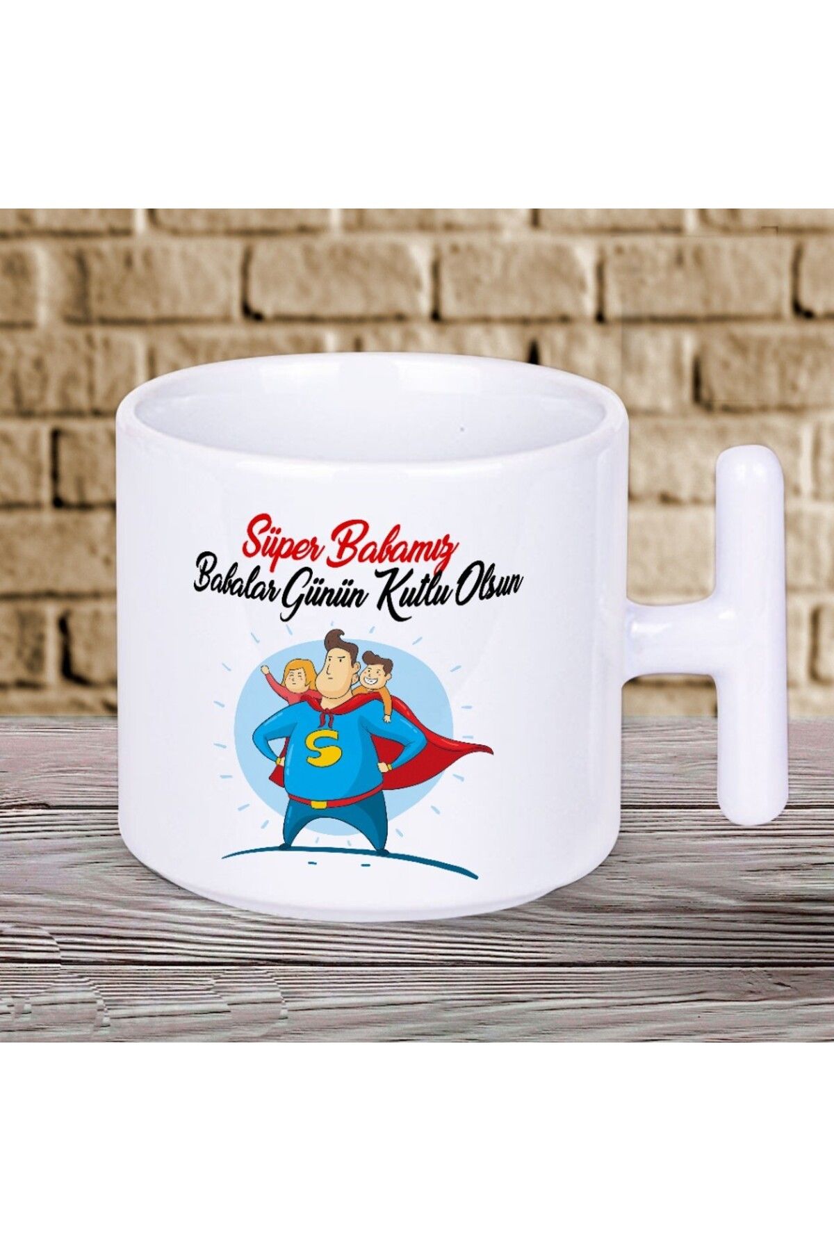 Nostaljik Lezzetler Süper Babamız Babalar Günün Kutlu Olsun Yazılı Hediyelik T Kupa Bardak
