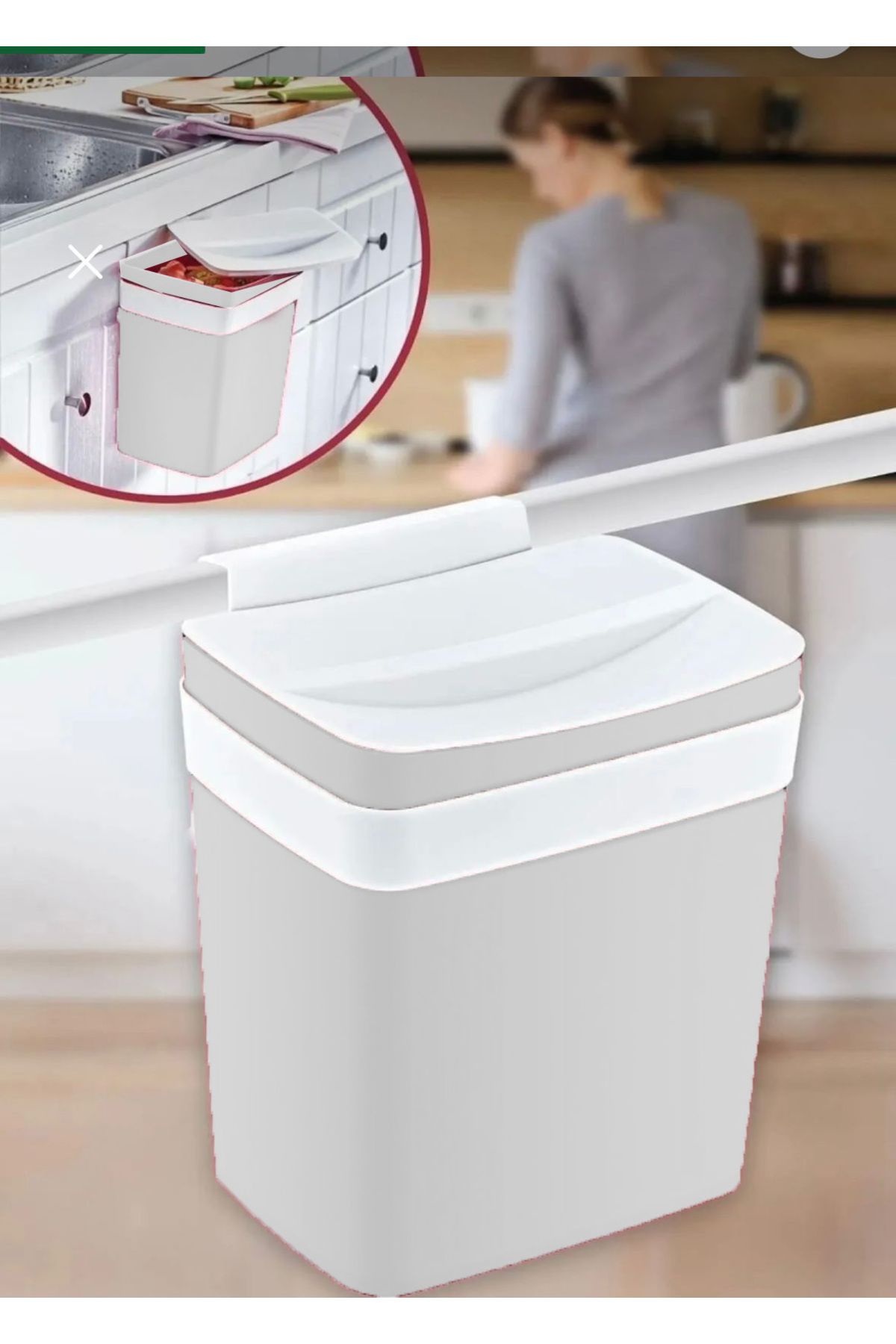 SİHİRLİ AYAKLAR Asılabilir Pratik Çöp Kutusu Soft Askılı Çöp Kutusu 8,5lt 19x22cm