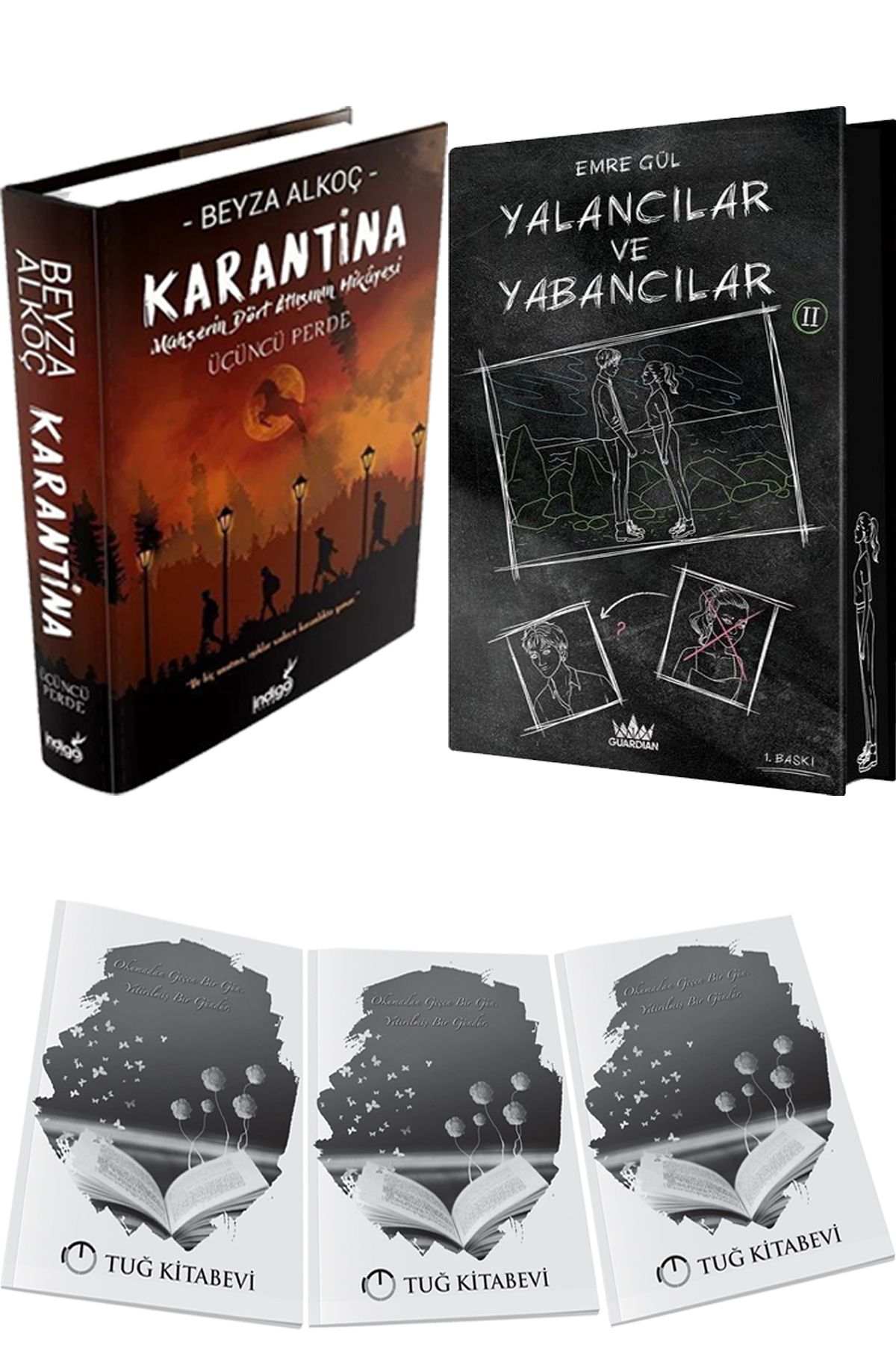 İndigo Kitap Karantina 3 Ciltli ve Yalancılar ve Yabancılar 2 Ciltli Özel Baskı + Hediyeli