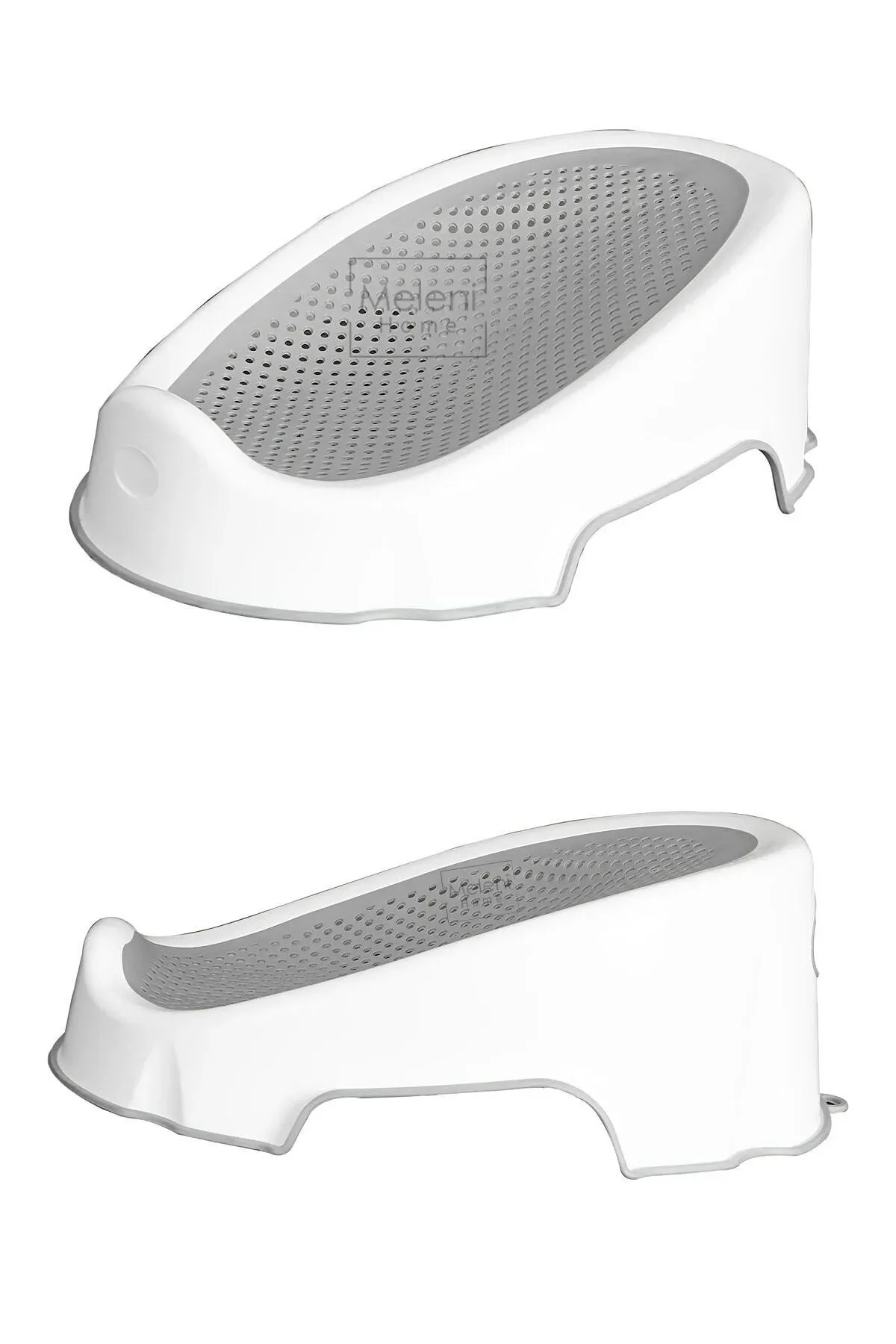 Meleni Baby 4'lü Katlanır Banyo Seti - Bebek Küveti, Fileli Yıkama Aparatı, Su Kovası, Maşrapa Sünger Hediye Gri fotoğrafı 3 (önizleme)