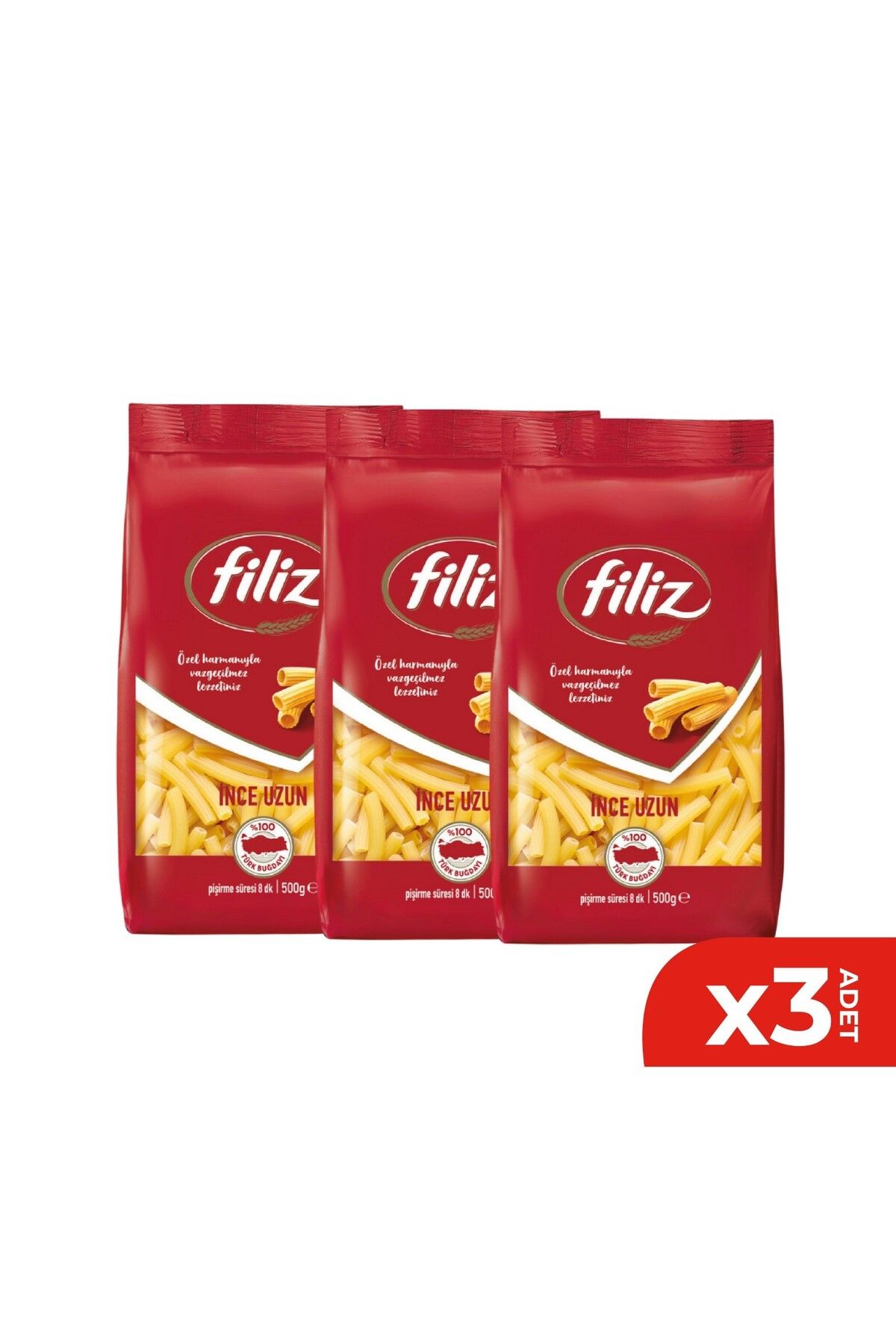 FİLİZ Filiz İnce Uzun Makarna 500 GR 3lü set