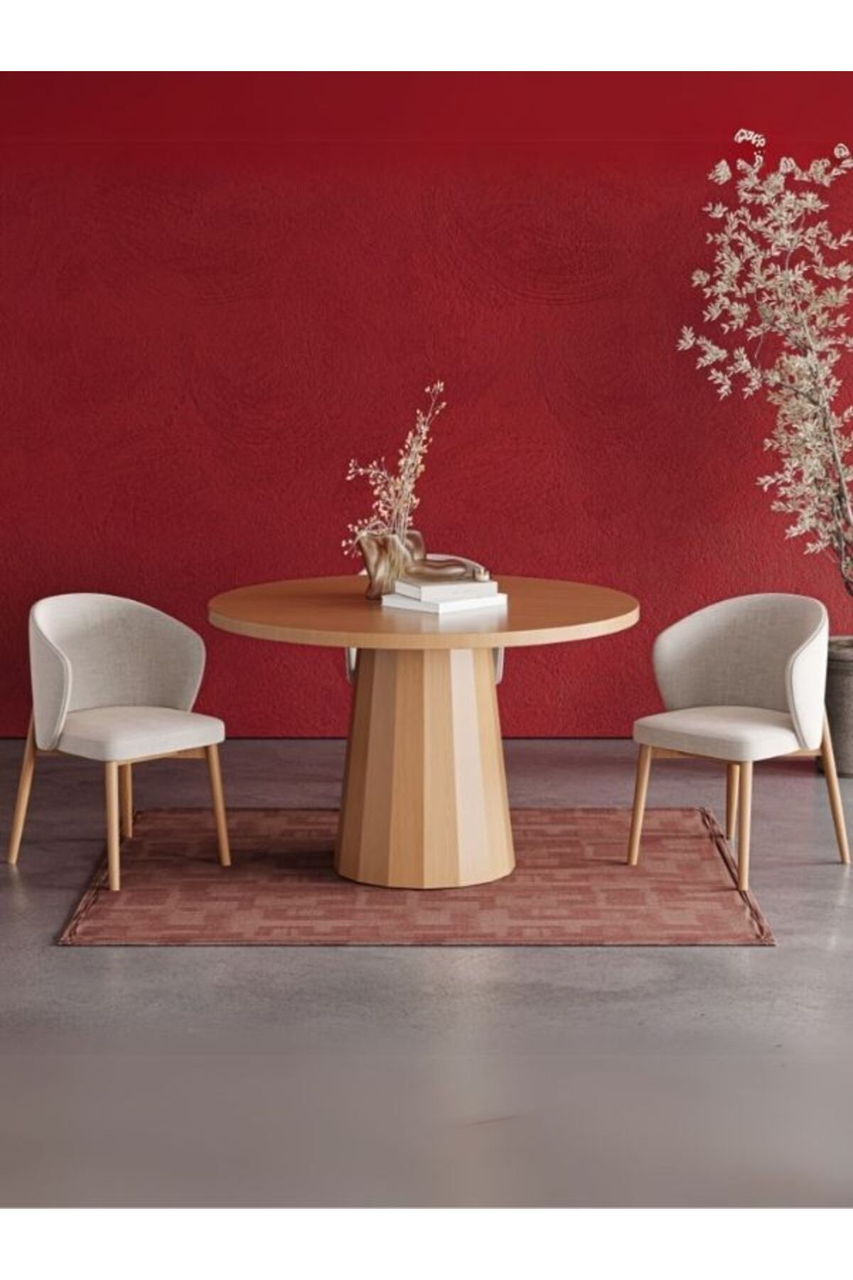 Gazzini Furniture Odessa İskandinav Doğal Ahşap Mutfak Masası 100x100