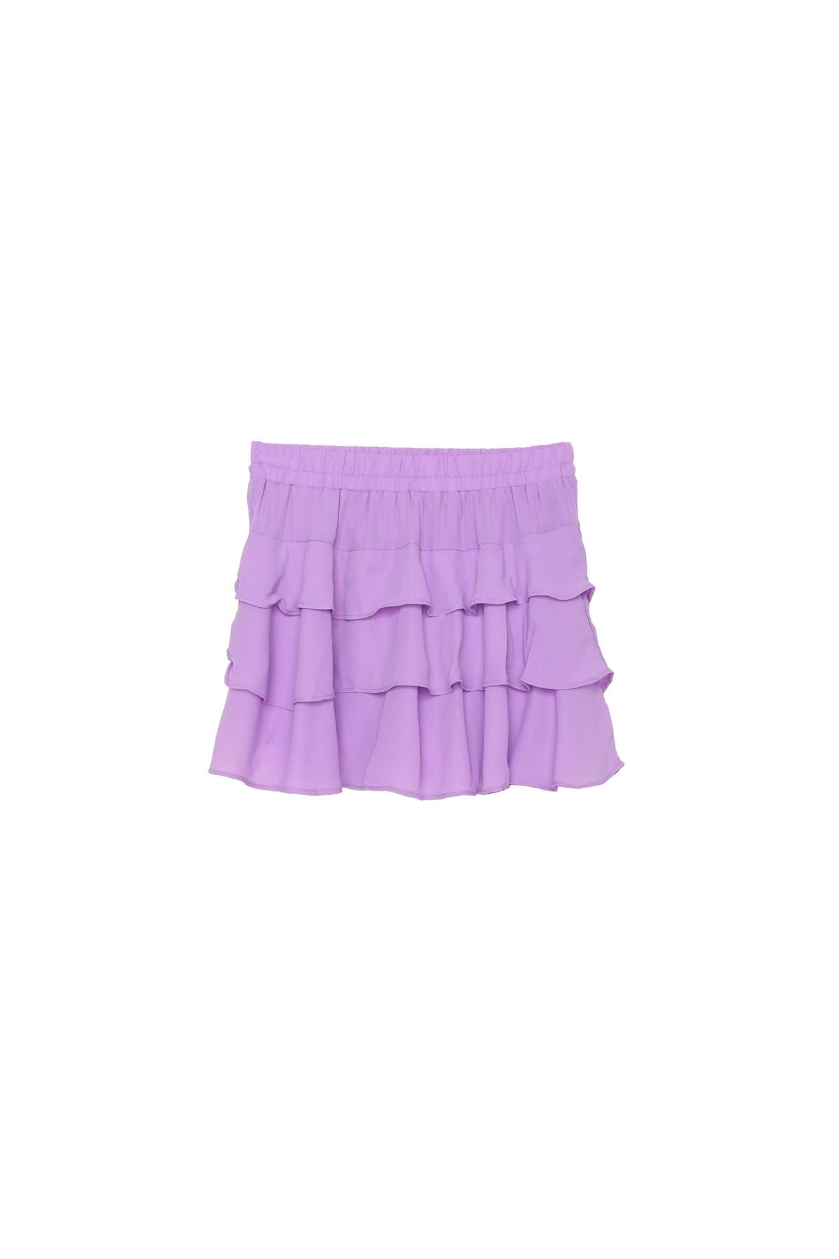 OllaCollection Kraş Detaylı Fırfırlı Etek Lila