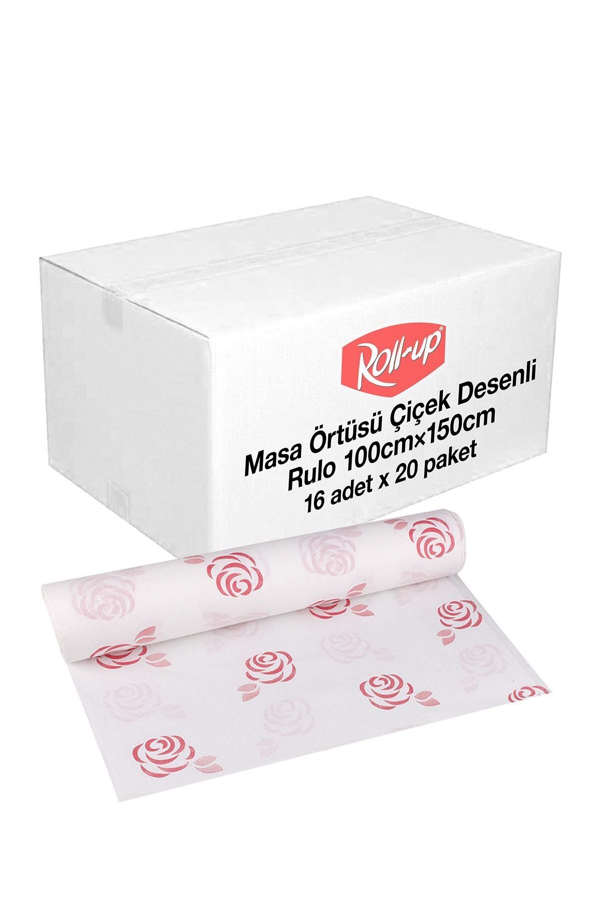 alsepeteavm Roll-up Rulo Kağıt Masa Örtüsü Çiçek Desenli 100 X 150cm 16 Yaprak X 20 Rulo (koli)