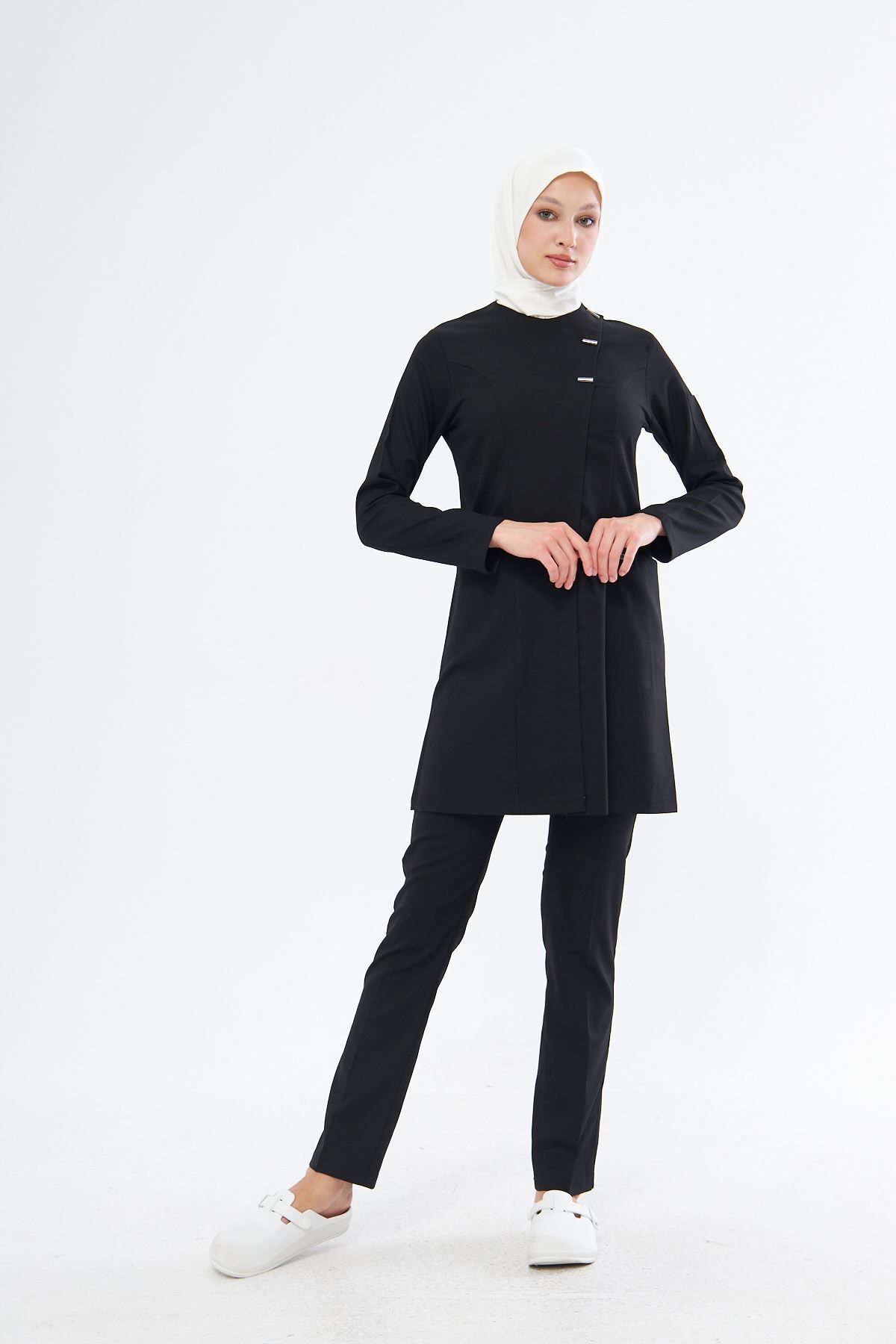 Onur Forma Scrubs Elegance Kadın Tesettür Takım - Siyah