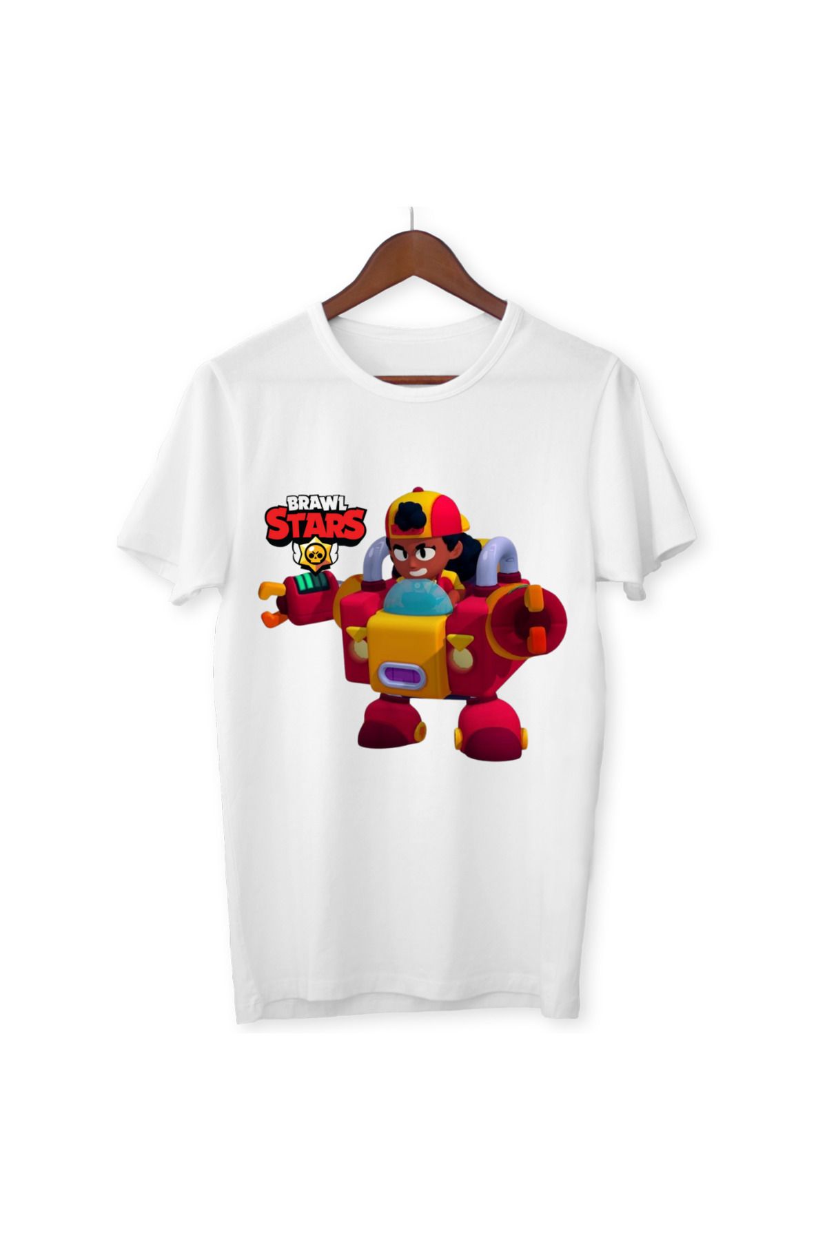 ALPŞAN TİCARET Brawl Stars Meg Çocuk Yetişkin Beyaz T-shirt Unisex Çocuk Tişört