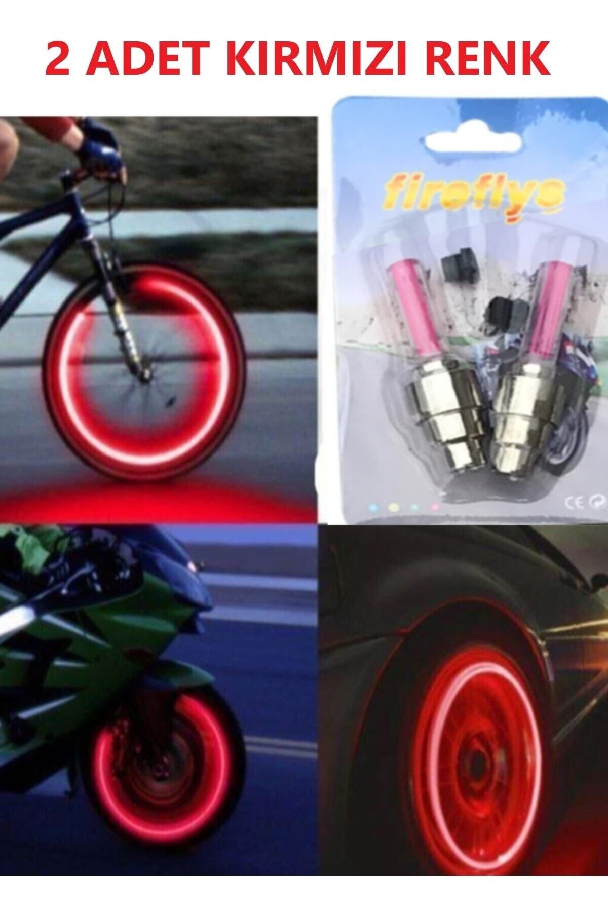 Belkis 1 Çift Led Işıklı Fotosel Hareket Sensörlü Kırmızı Işıklı Bisiklet Araba Motor Sibop Kapağı Lambası