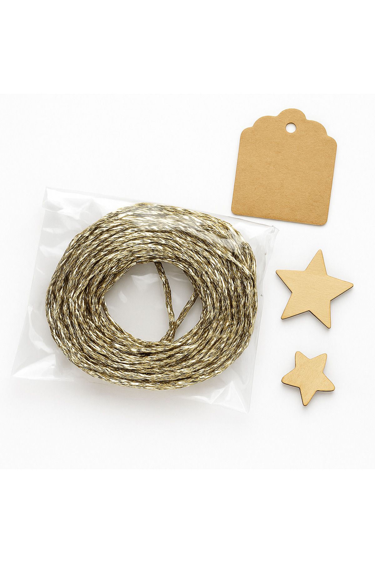 reprodesign Gold Simli Kâğıt İp 10 Metre | Hediye Paketleme ve Süsleme İçin Parlak İp