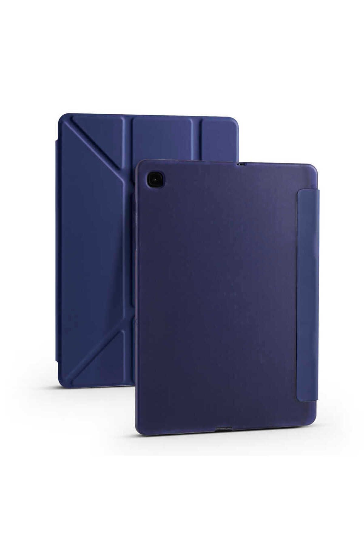 Tılsım Tekno Galaxy Tab A7 10.4 T500 2020 Kılıf Uyumlu TSTK Tri Folding Kalem Bölmeli Standlı Kılıf-Lacivert
