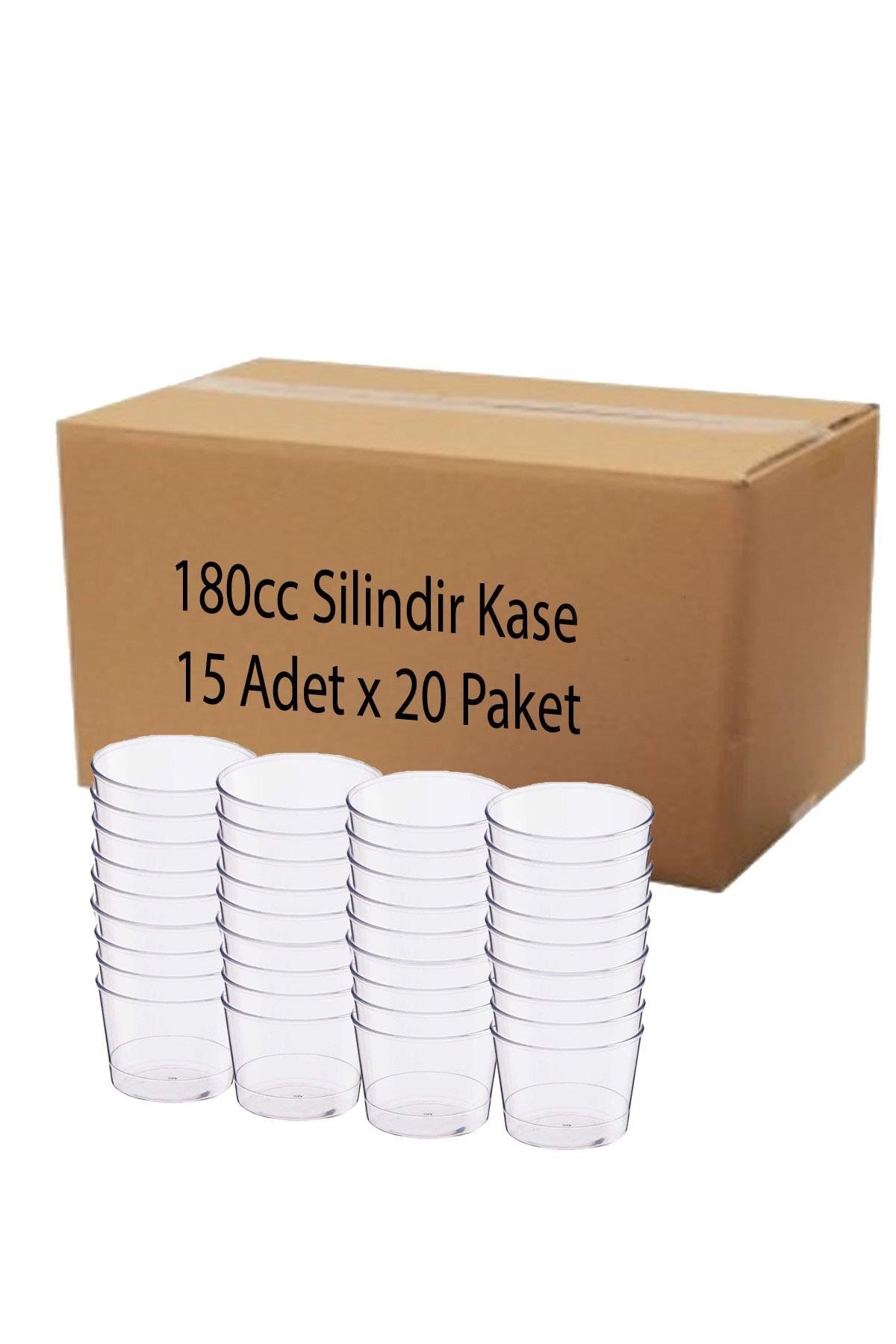 alsepeteavm Plastik Kristal Silindir Tatlı Kasesi 180cc 300lü (koli)