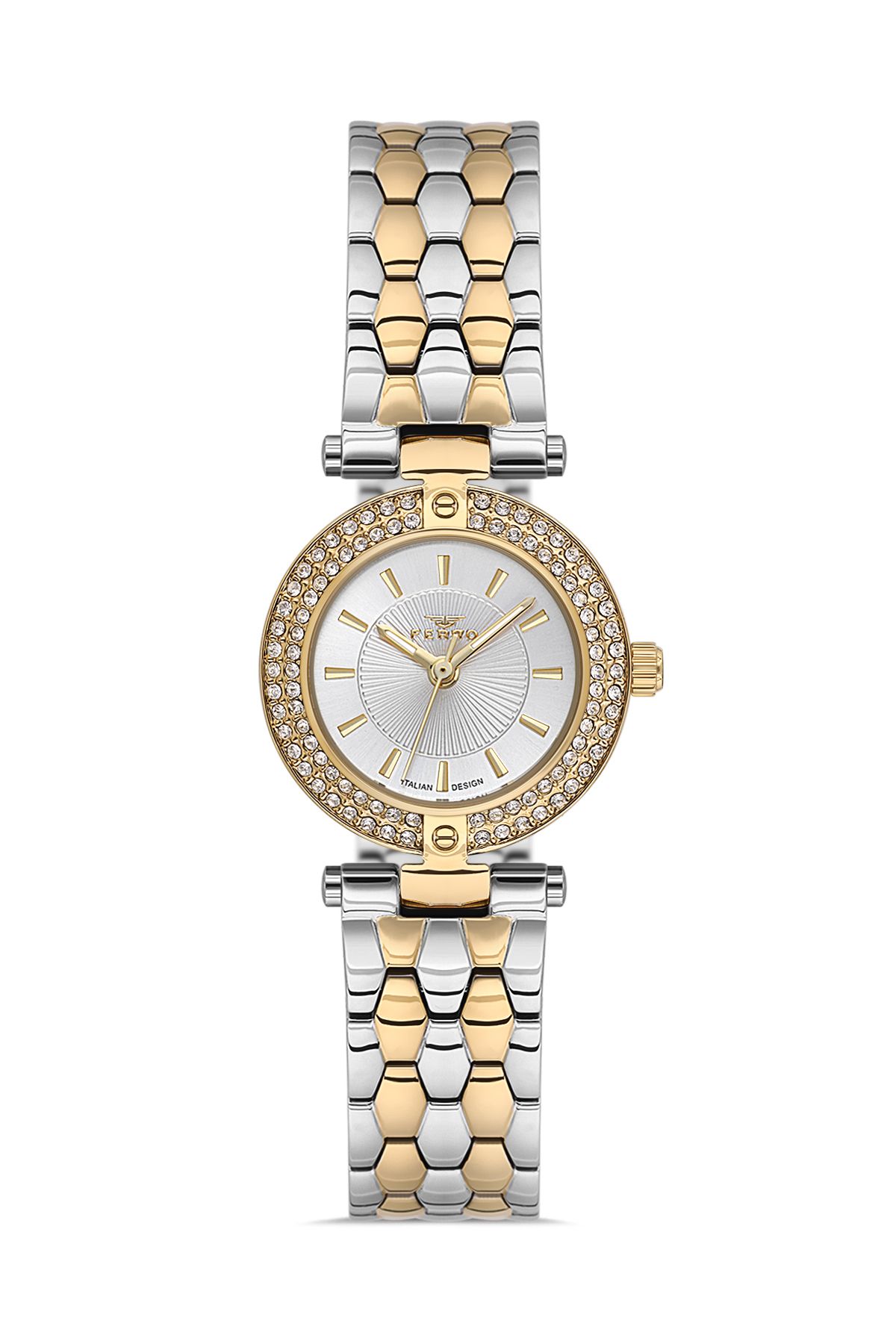 FERRO FL21608AWT-D Quartz Çelik Altın/Gri 21 mm Kadın Kol Saati