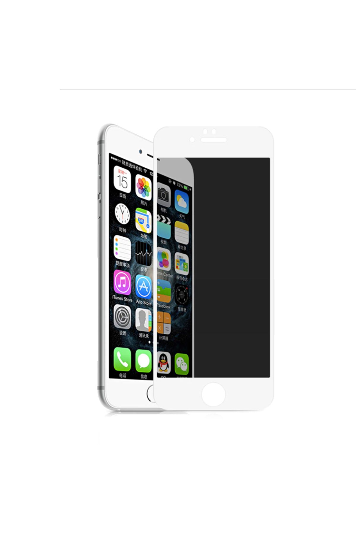Tılsım Tekno iPhone 8 Uyumlu TSTK Rika Premium Privacy Temperli Cam Ekran Koruyucu