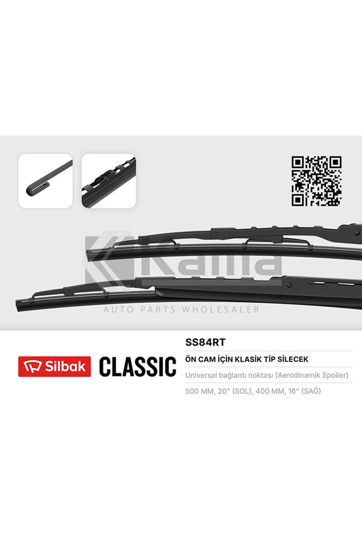 Silbak 6272540 SİLECEK SÜPÜRGE TAKIMI ÖN (500/400) OPEL COMBO-C