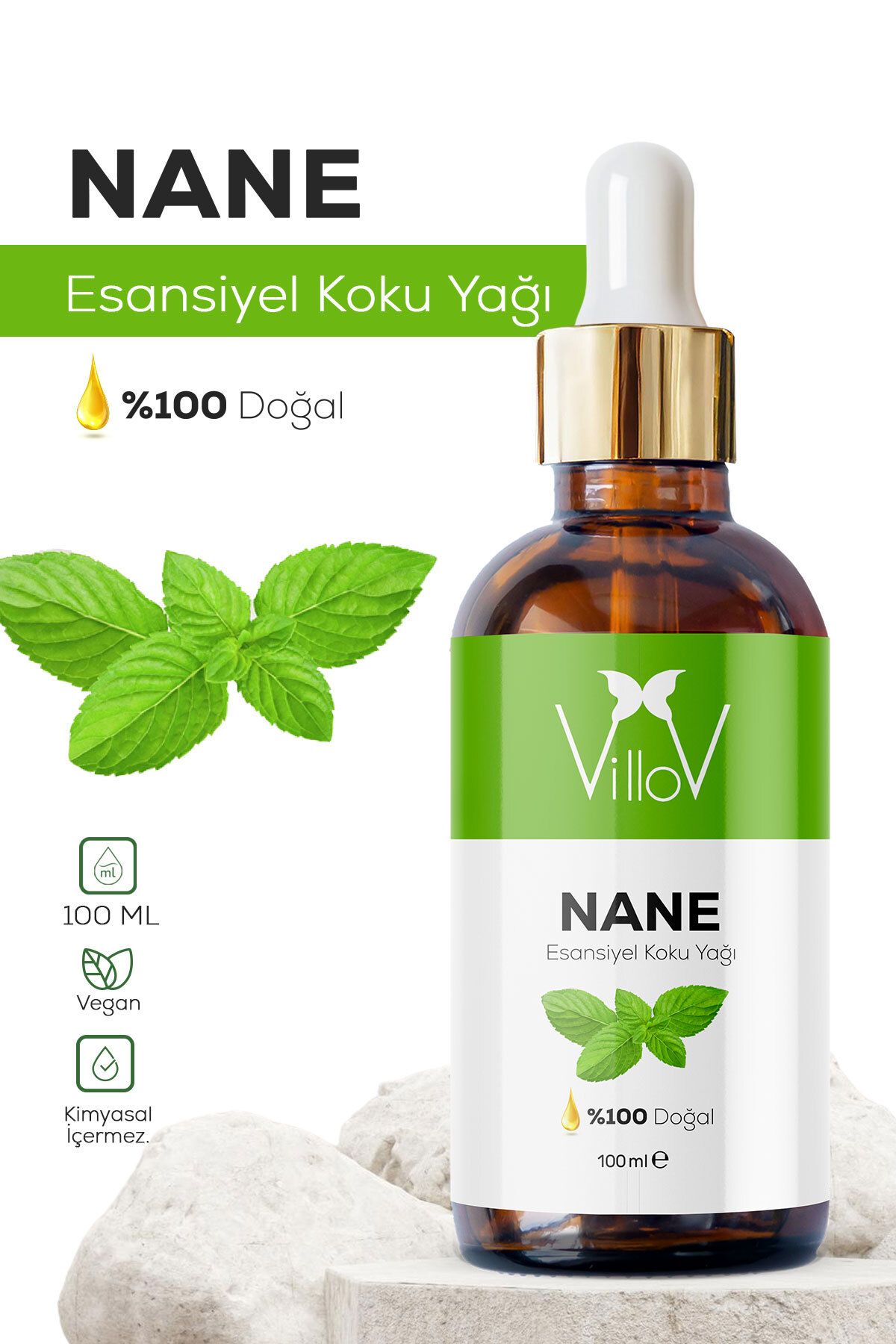 Villov Nane Esansiyel Uçucu Koku Yağı Difüzör Esansı Buhurdanlık Yağı Aromaterapi Esansı Yağı 100ml