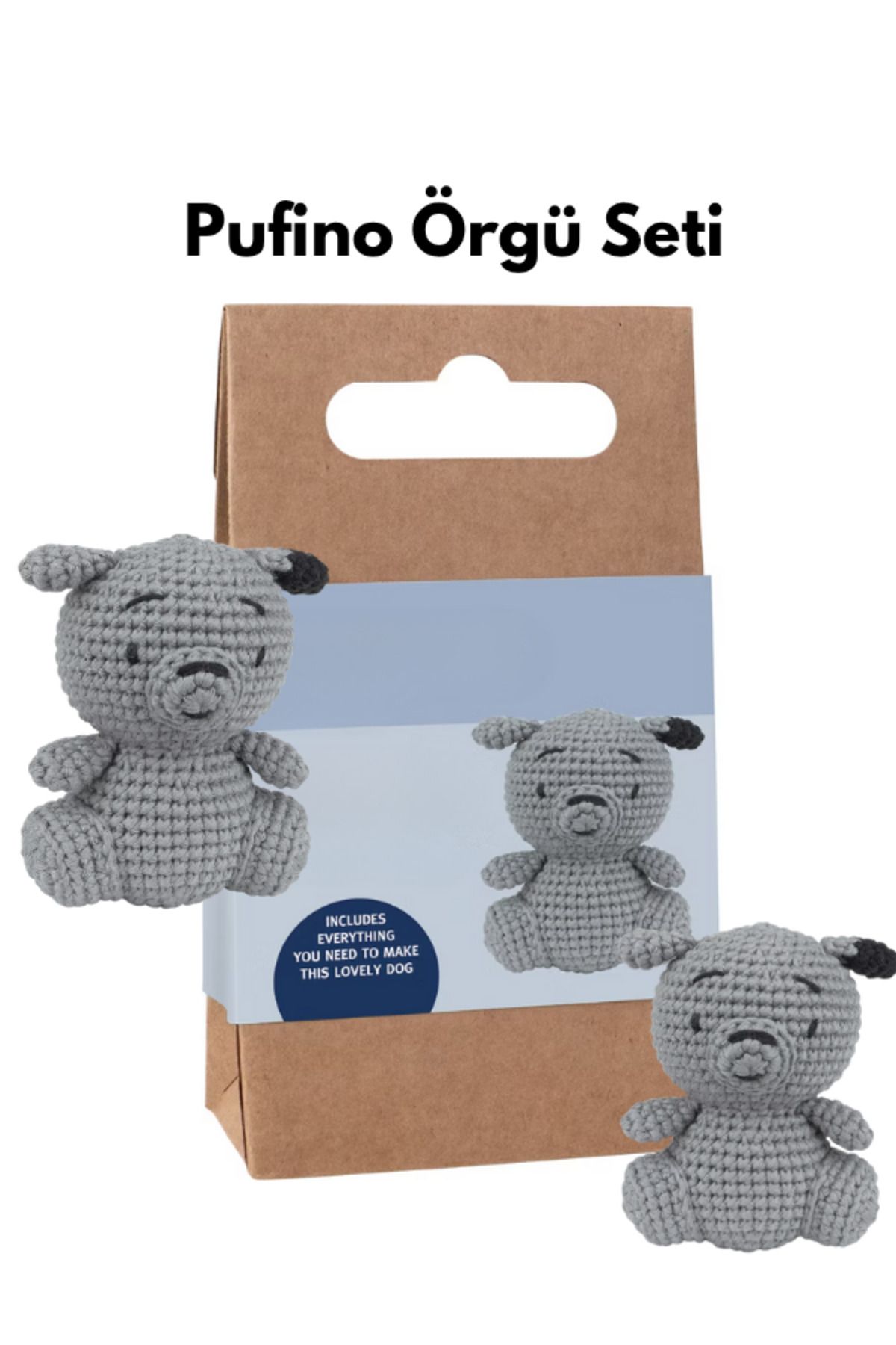 Pufino Koala Amigurumi Tığ Kiti, Amigurumi Örgü Seti, Tığ Işi Amigurumi Örgü Oyuncak Seti Model
