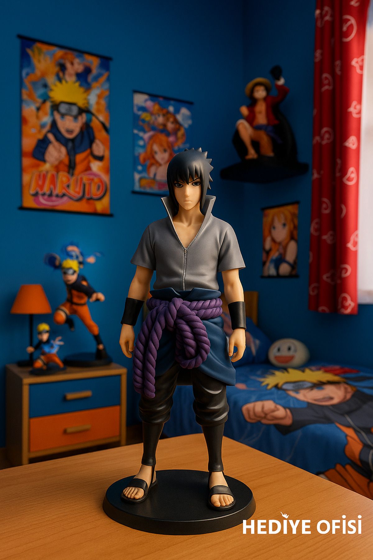 hediyeofisi Sasuke Uchika Anime Figürü-Naruto serisi- 26 cm- Koleksiyonluk dekoratif ürün - İkonik karakter