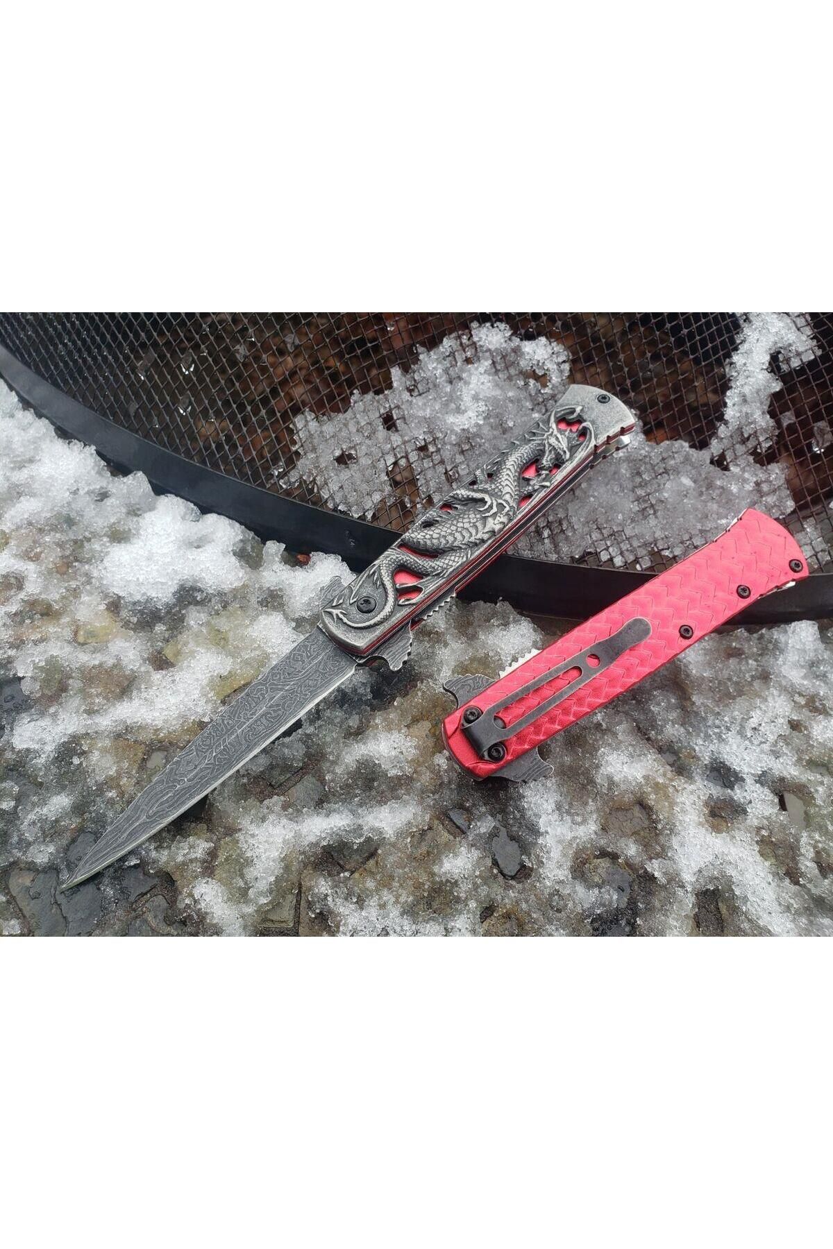 alsepeteavm Columbia Company FST-1111-A Ejderha Motifli Kamp Çakısı