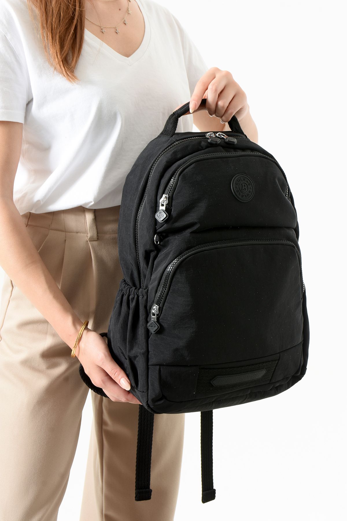 Just Polo Unısex Su geçirmez ithal krinkıl Kumaş Laptop Bölmeli Okul İş ve Seyahat Sırt Çantası